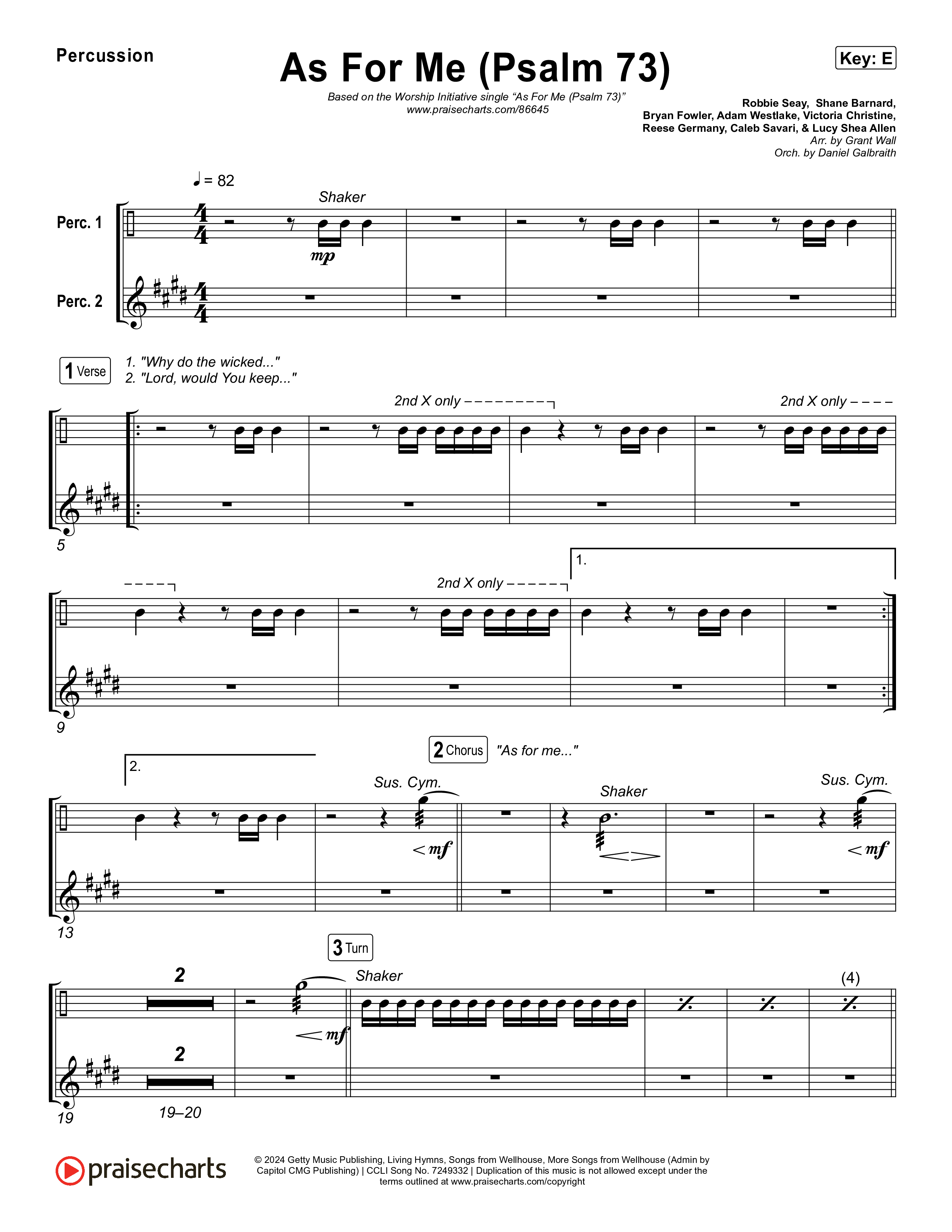 As For Me (Psalm 73) Percussion (The Worship Initiative)