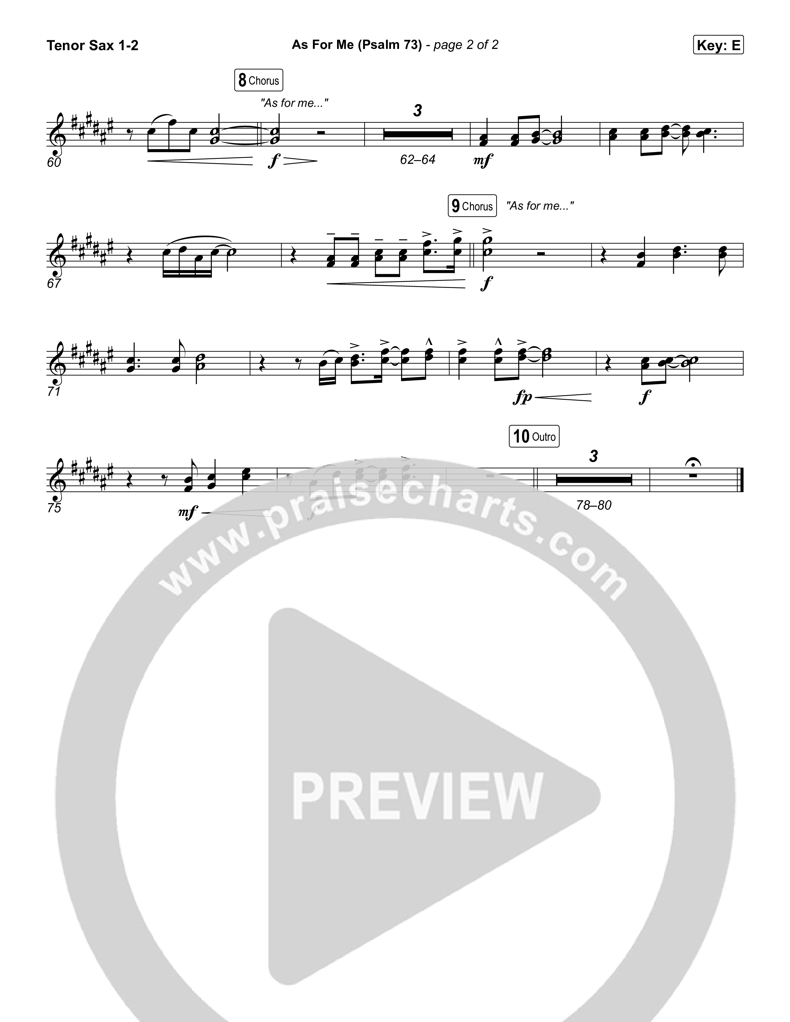 As For Me (Psalm 73) Tenor Sax 1,2 (The Worship Initiative)