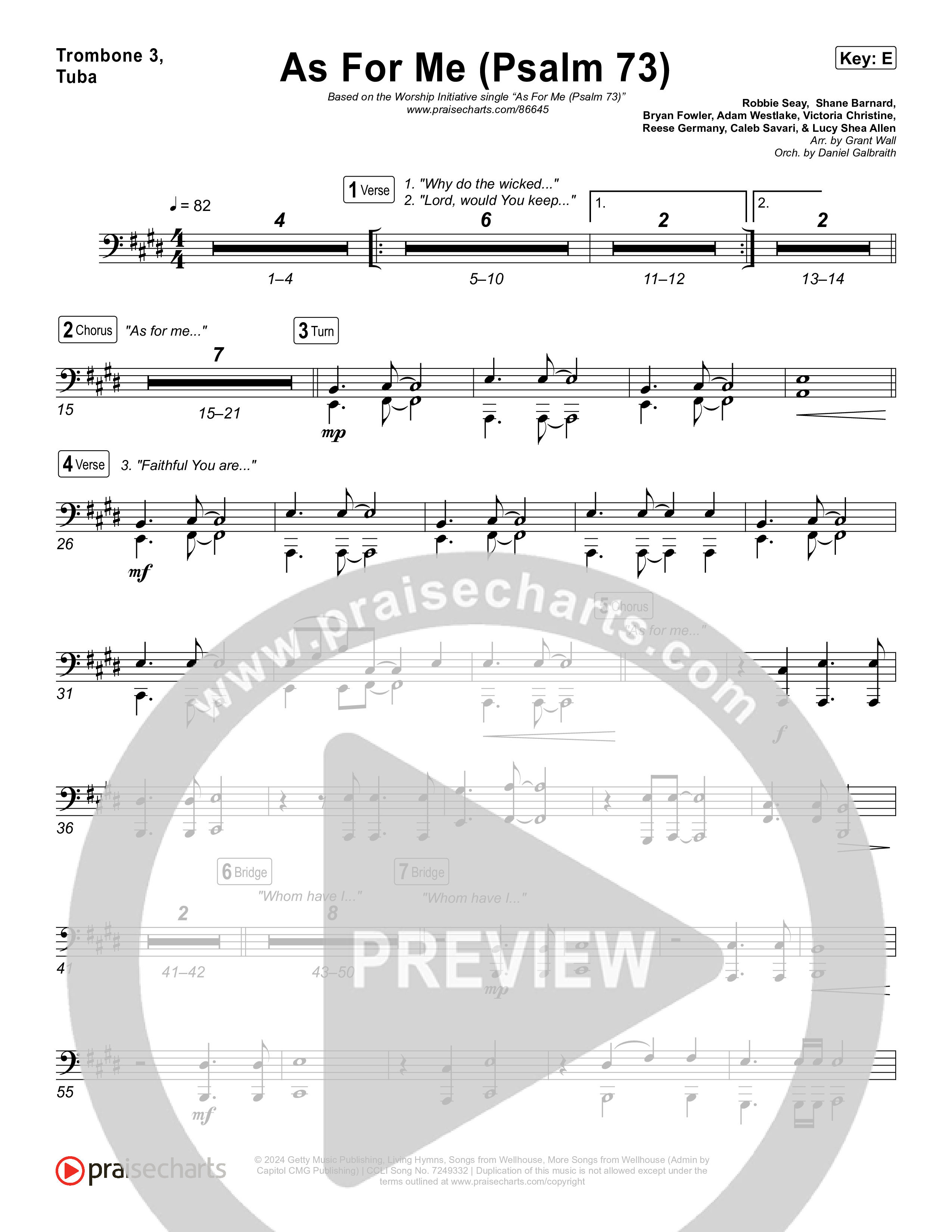 As For Me (Psalm 73) Trombone 1,2 (The Worship Initiative)