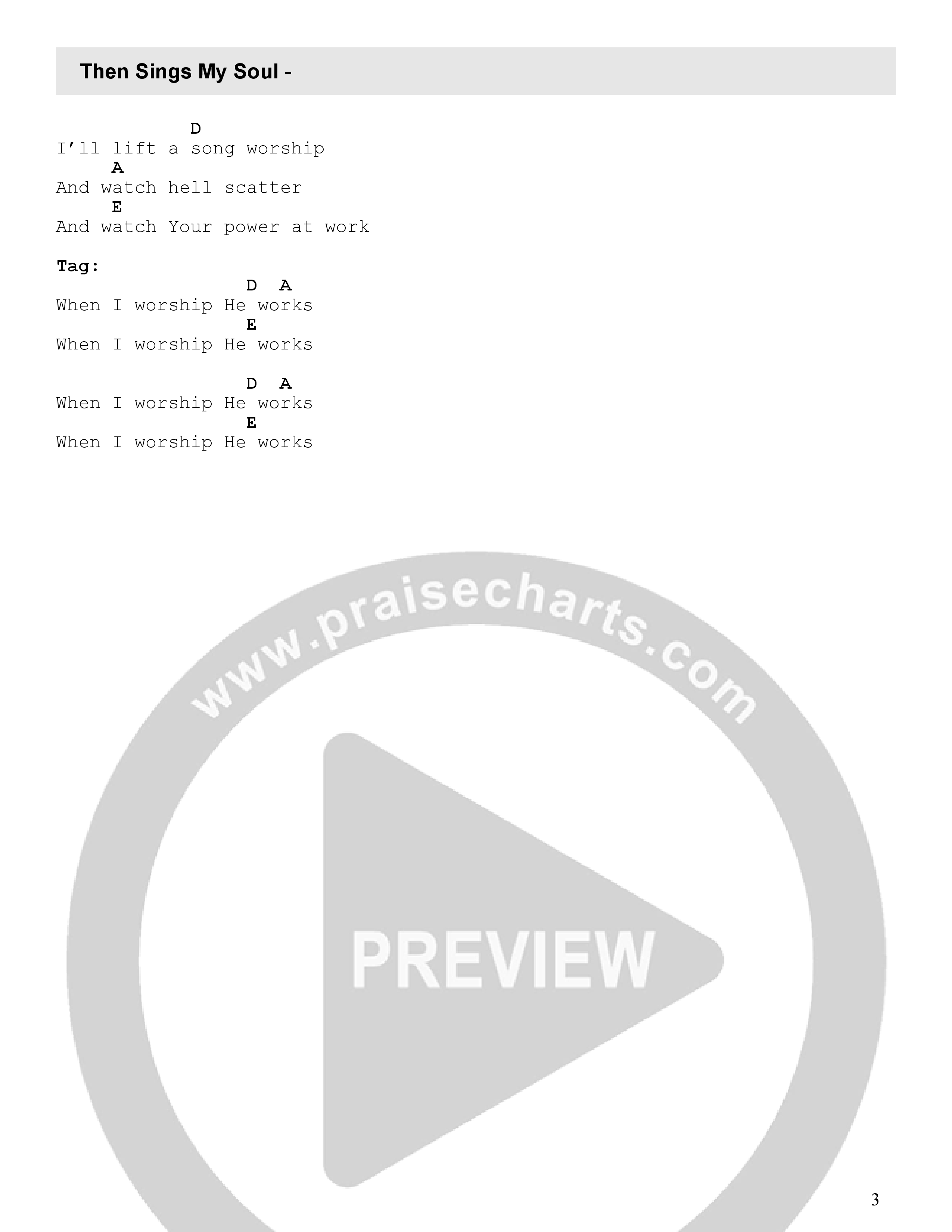 Then Sings My Soul (Live) Chord Chart (FC Music)