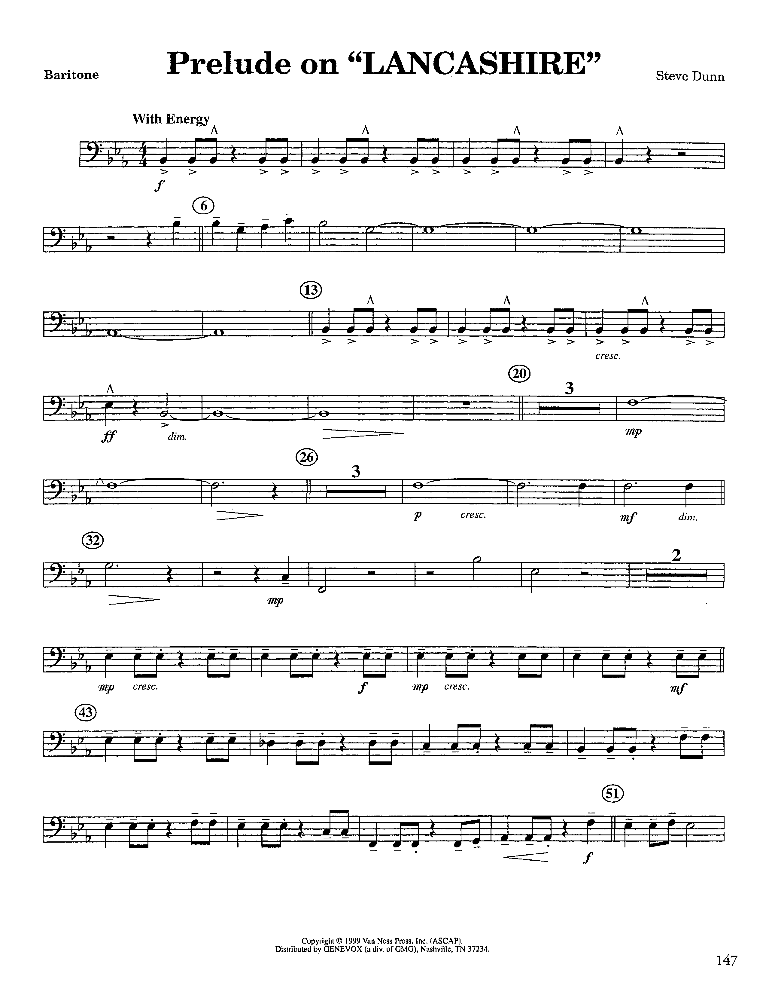 Prelude On Lancashire (Instrumental) Baritone Horn BC (Lifeway Worship / Arr. Steve Dunn)