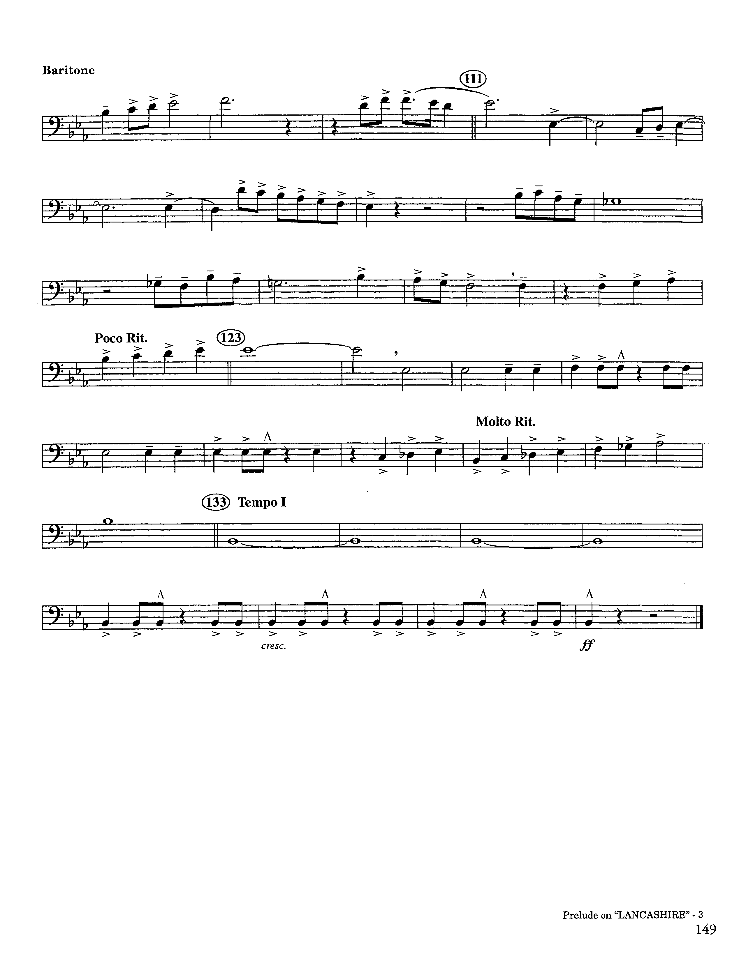 Prelude On Lancashire (Instrumental) Baritone Horn BC (Lifeway Worship / Arr. Steve Dunn)
