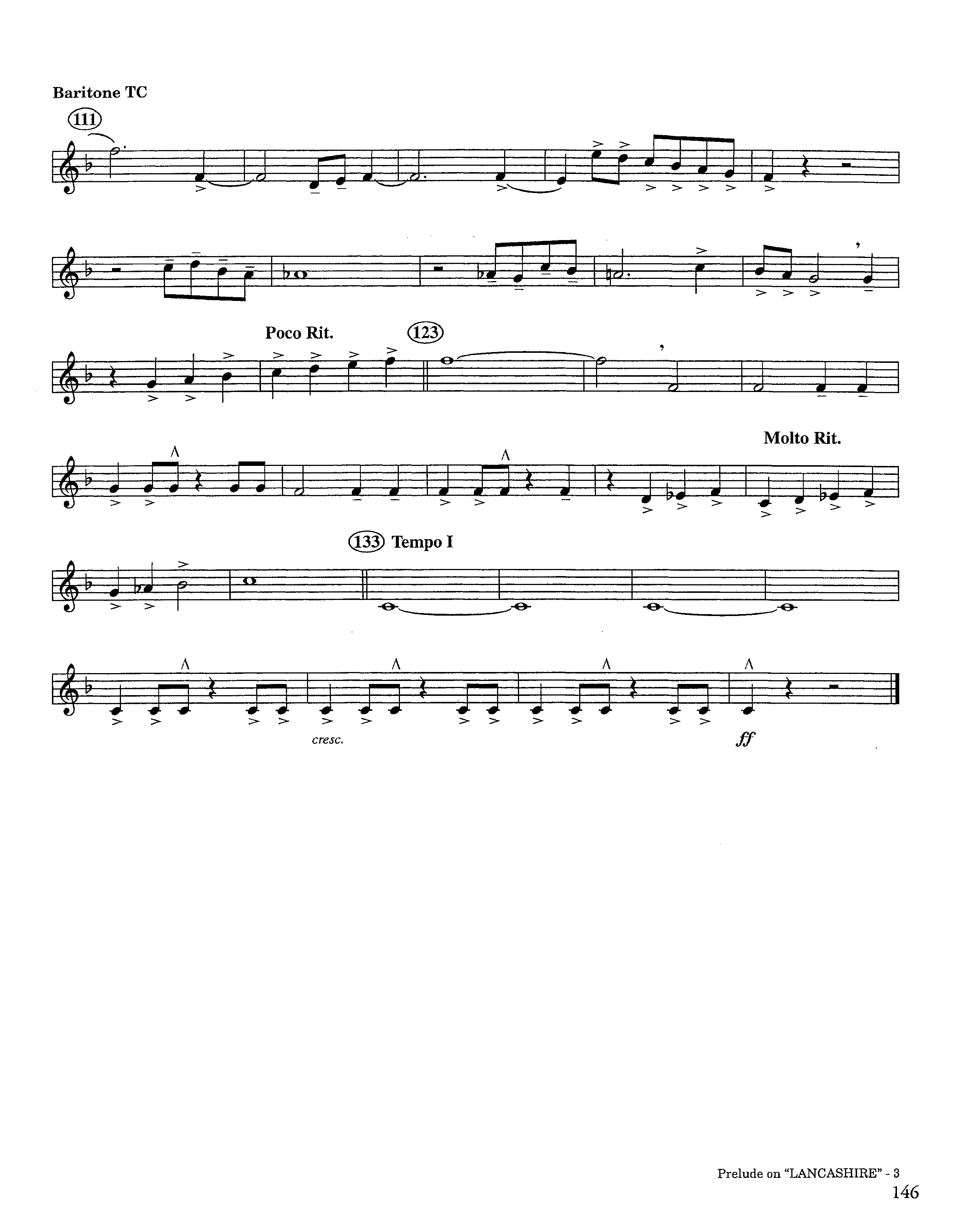 Prelude On Lancashire (Instrumental) Baritone TC (Lifeway Worship / Arr. Steve Dunn)