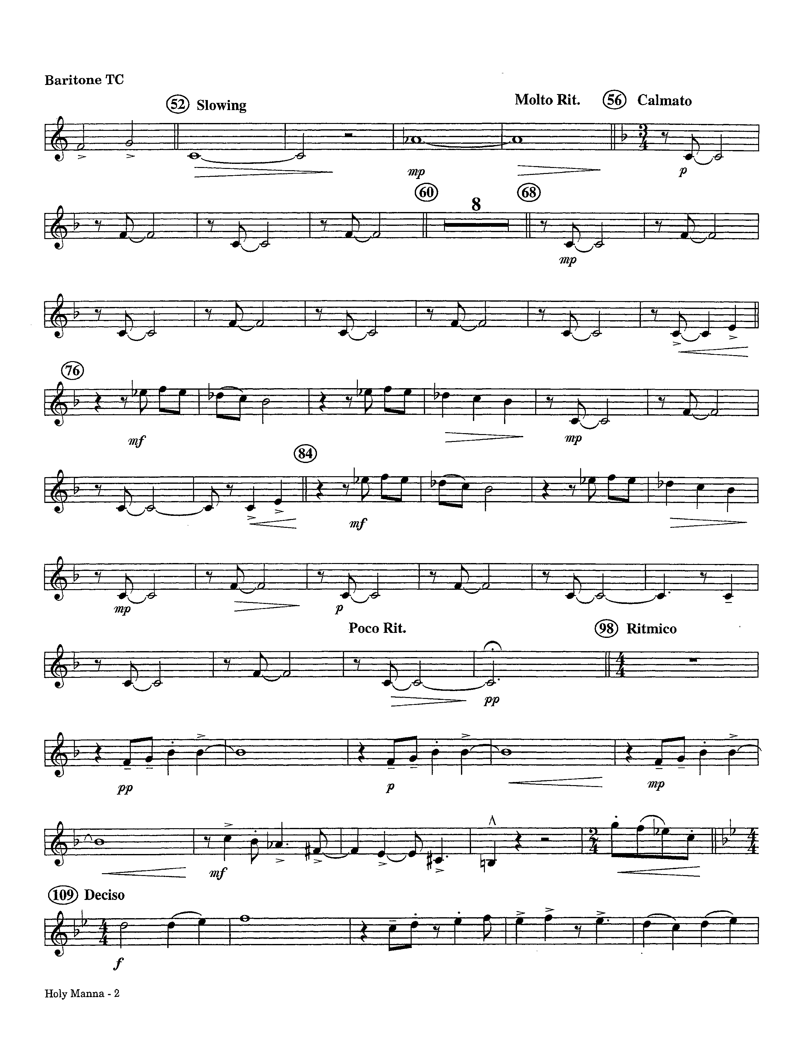 Holy Manna (Instrumental) Baritone TC (Lifeway Worship / Arr. Ed Hogan)