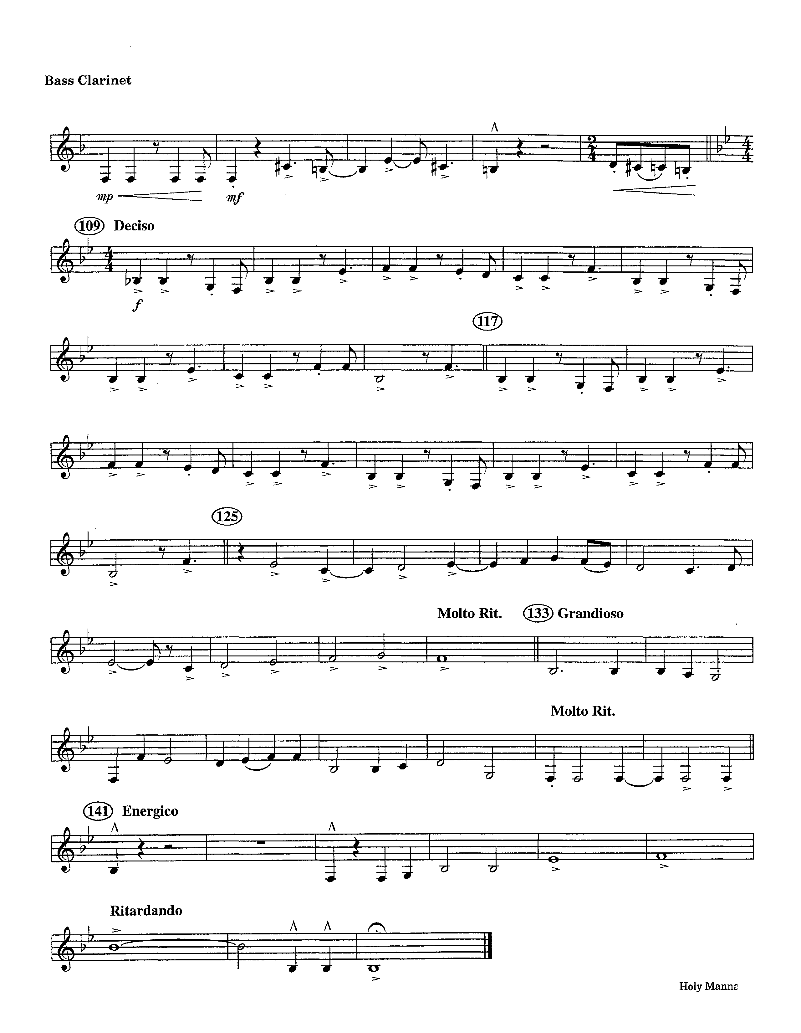 Holy Manna (Instrumental) Bass Clarinet (Lifeway Worship / Arr. Ed Hogan)