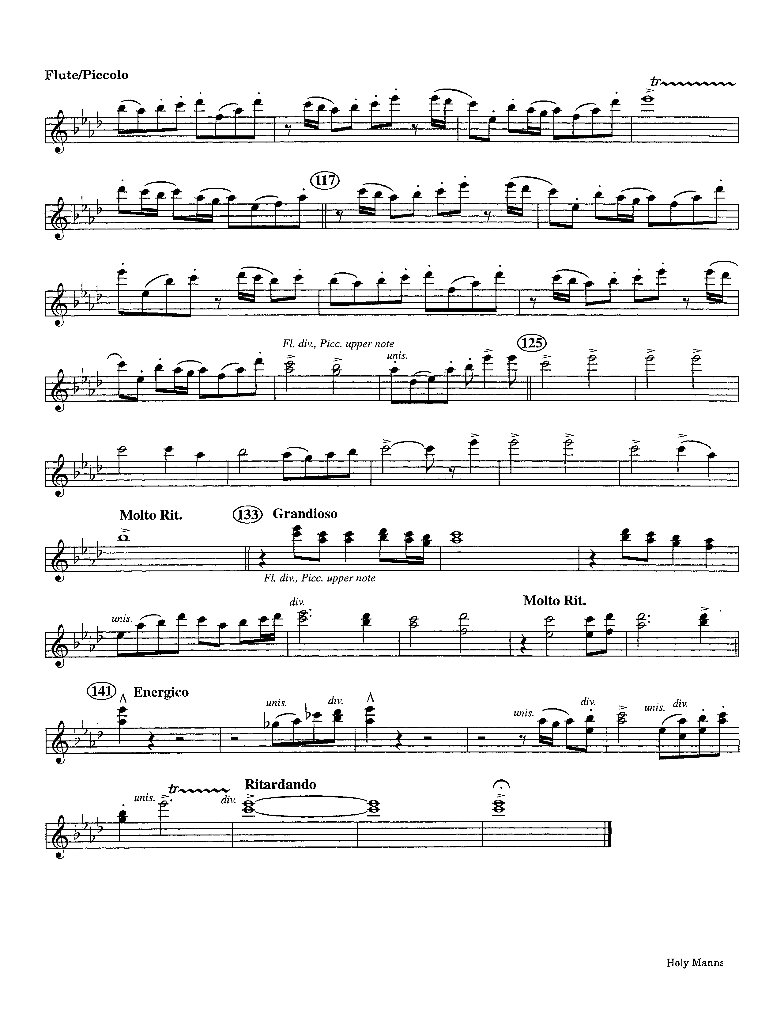 Holy Manna (Instrumental) Flute/Piccolo (Lifeway Worship / Arr. Ed Hogan)