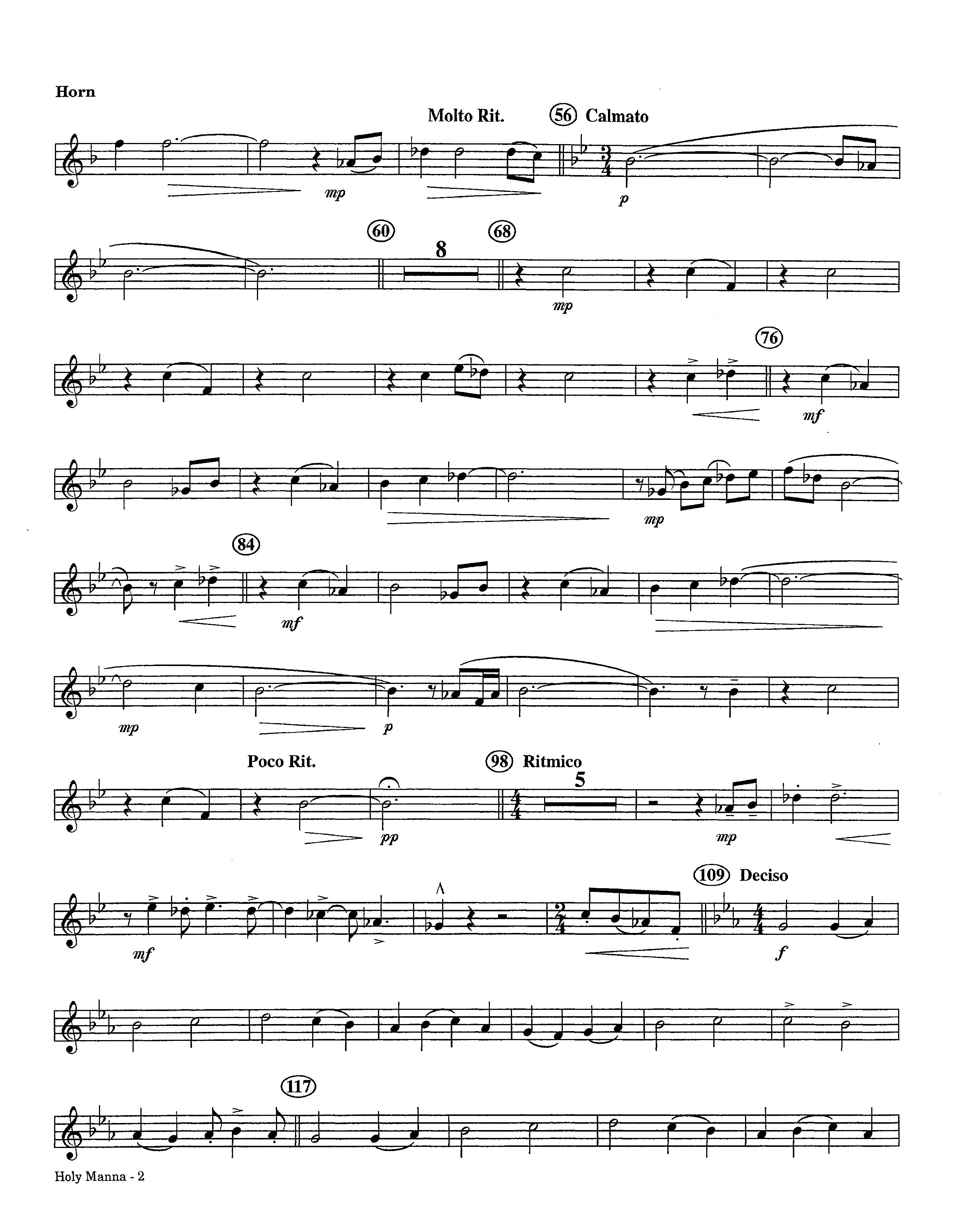 Holy Manna (Instrumental) French Horn (Lifeway Worship / Arr. Ed Hogan)