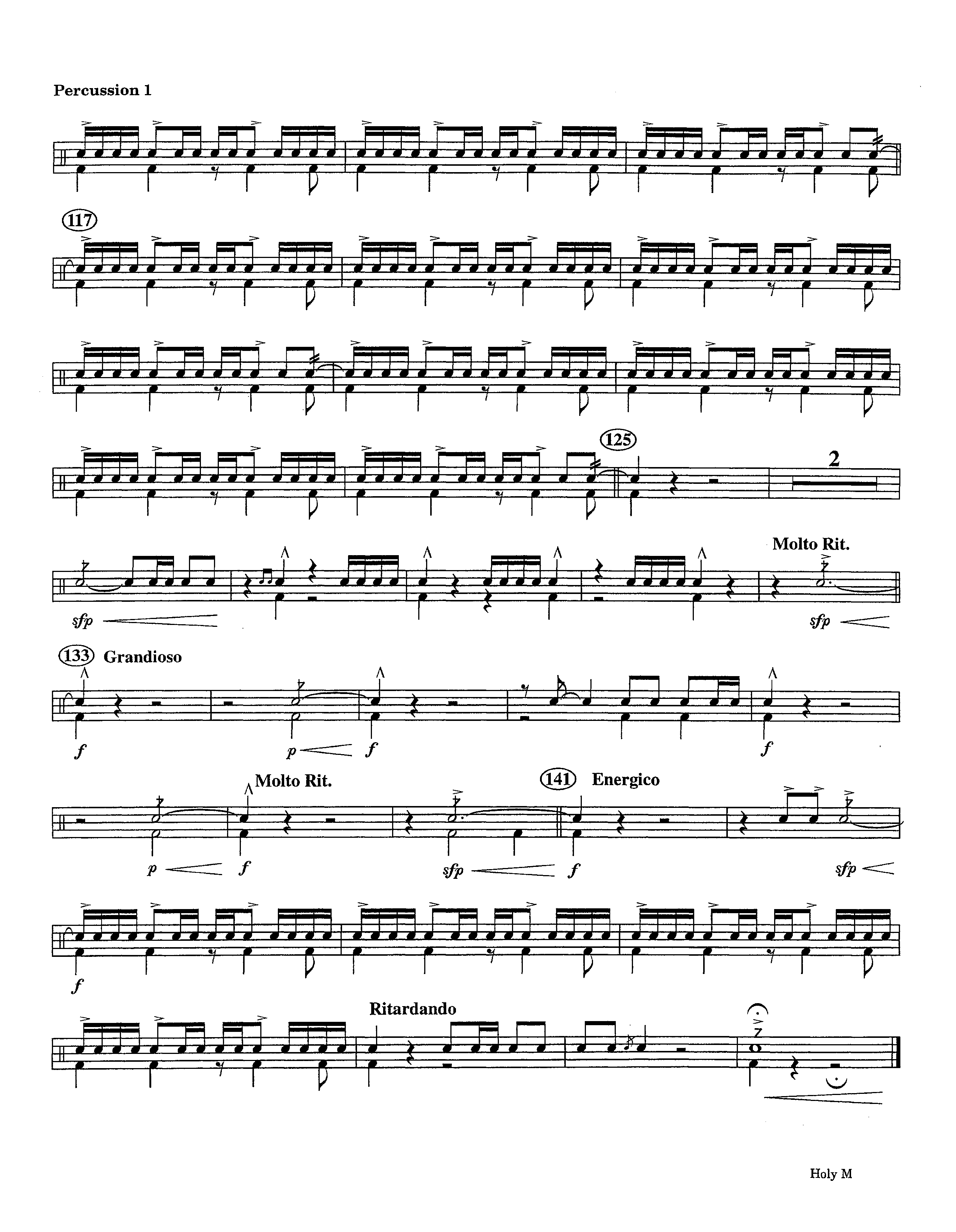 Holy Manna (Instrumental) Percussion 1/2 (Lifeway Worship / Arr. Ed Hogan)