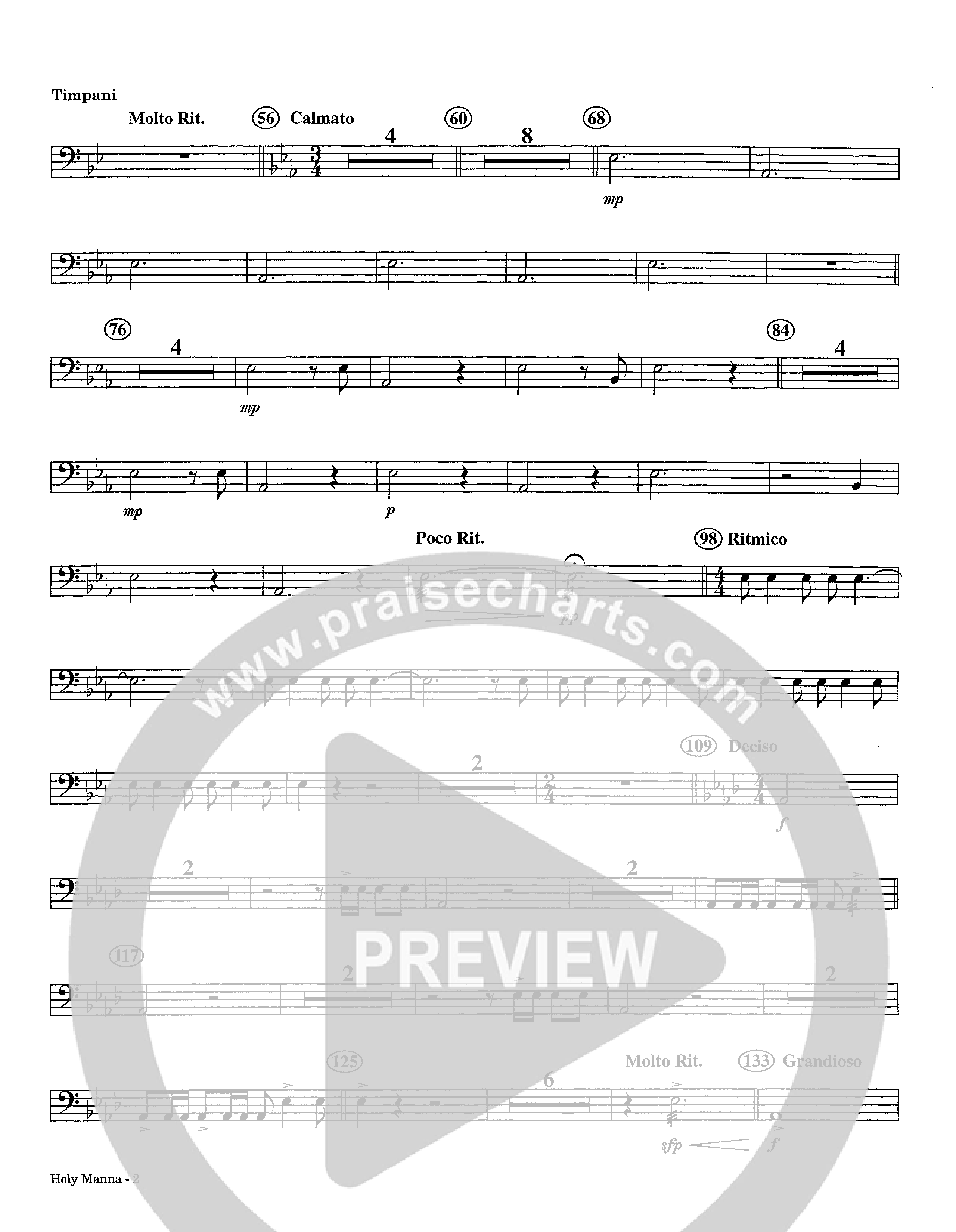 Holy Manna (Instrumental) Timpani (Lifeway Worship / Arr. Ed Hogan)