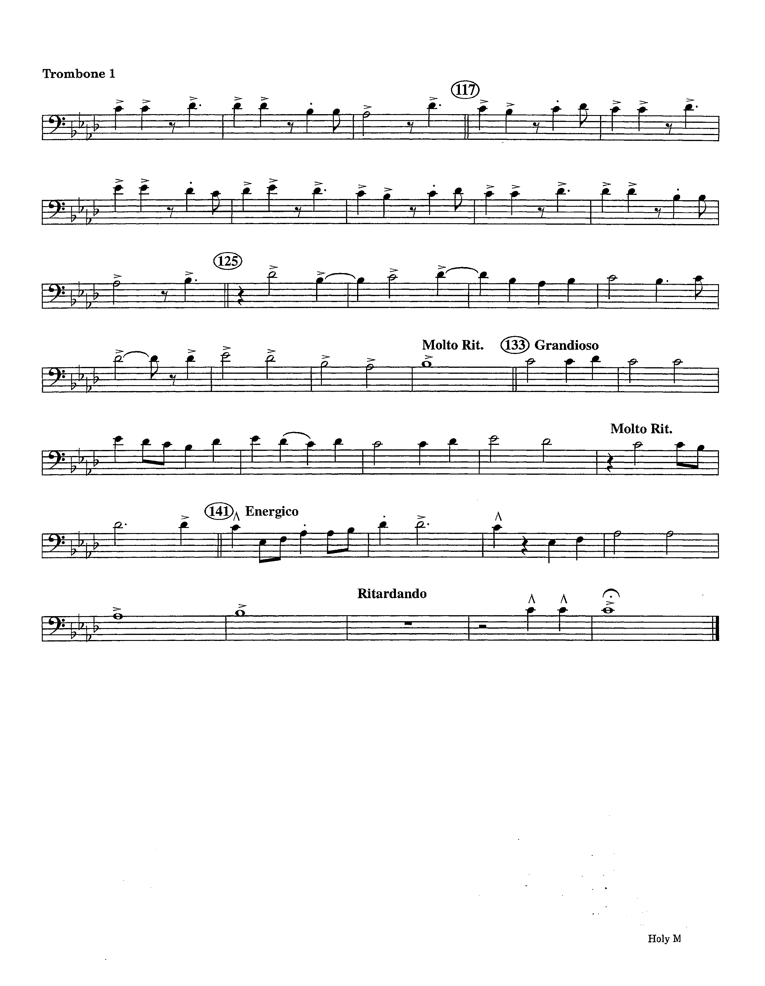 Holy Manna (Instrumental) Trombone 1 (Lifeway Worship / Arr. Ed Hogan)