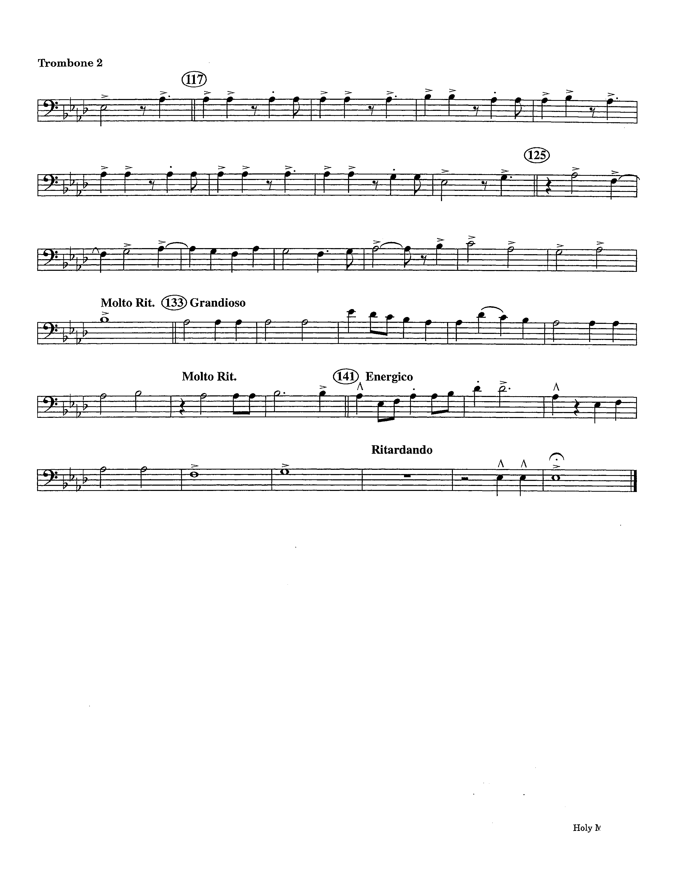 Holy Manna (Instrumental) Trombone 2 (Lifeway Worship / Arr. Ed Hogan)
