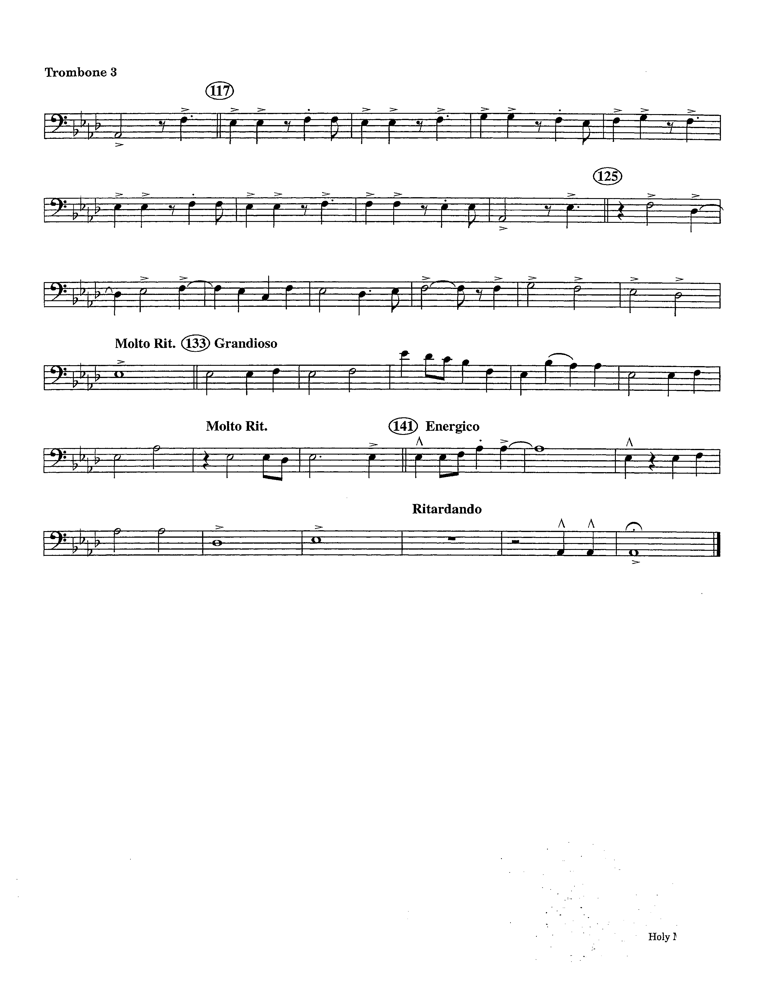 Holy Manna (Instrumental) Trombone 3 (Lifeway Worship / Arr. Ed Hogan)