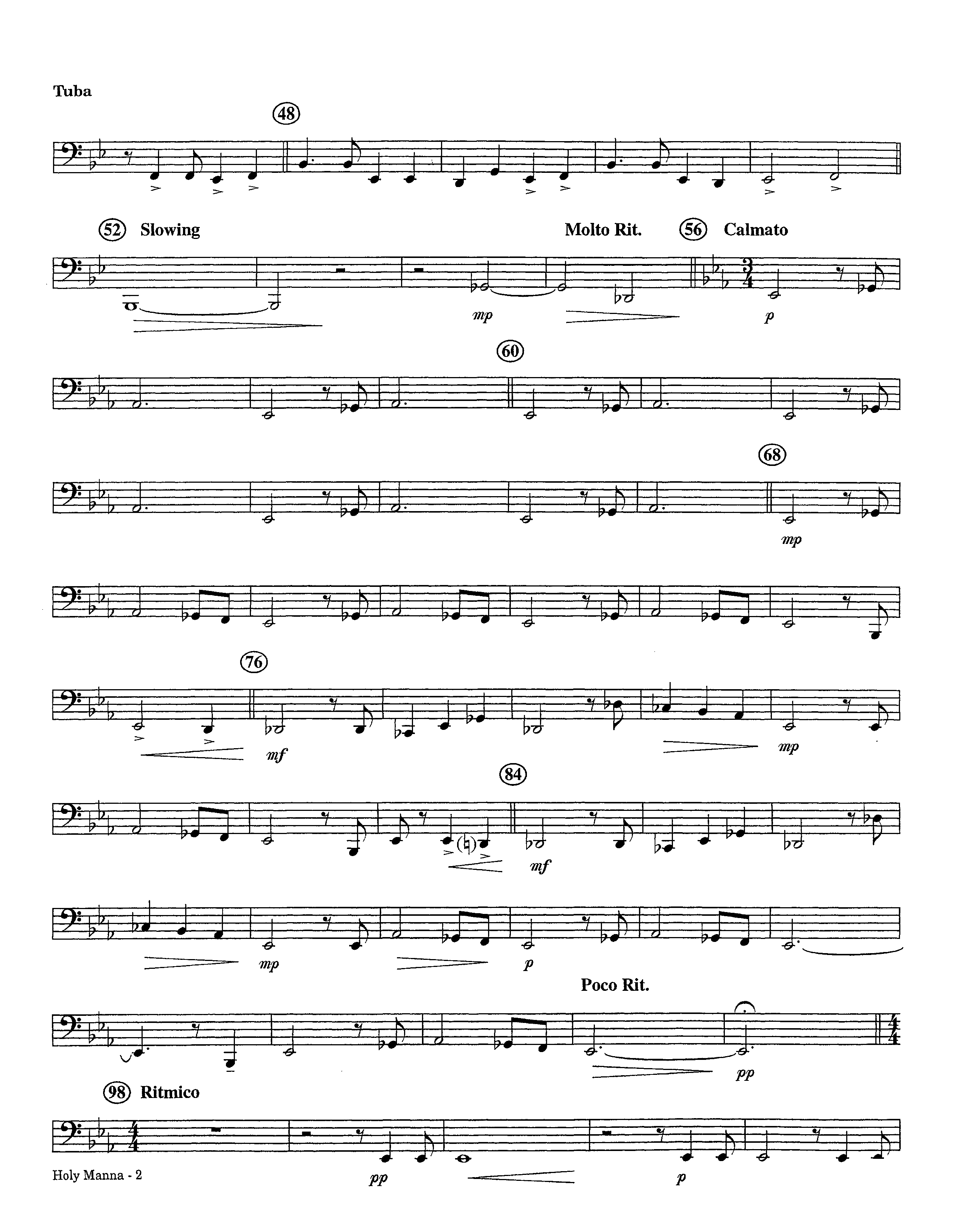 Holy Manna (Instrumental) Tuba (Lifeway Worship / Arr. Ed Hogan)