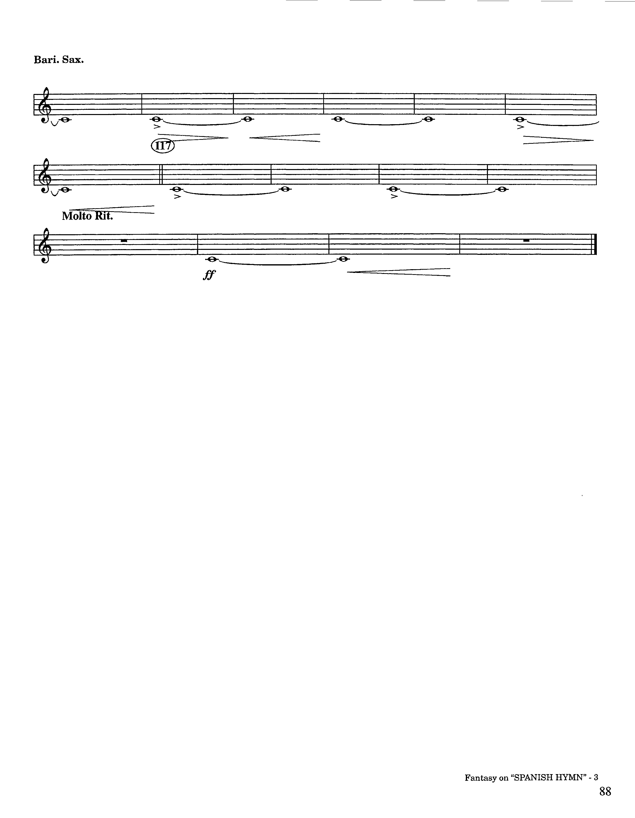 Fantasy On Spanish Hymn (Instrumental) Bari Sax (Lifeway Worship / Arr. Steve Dunn)