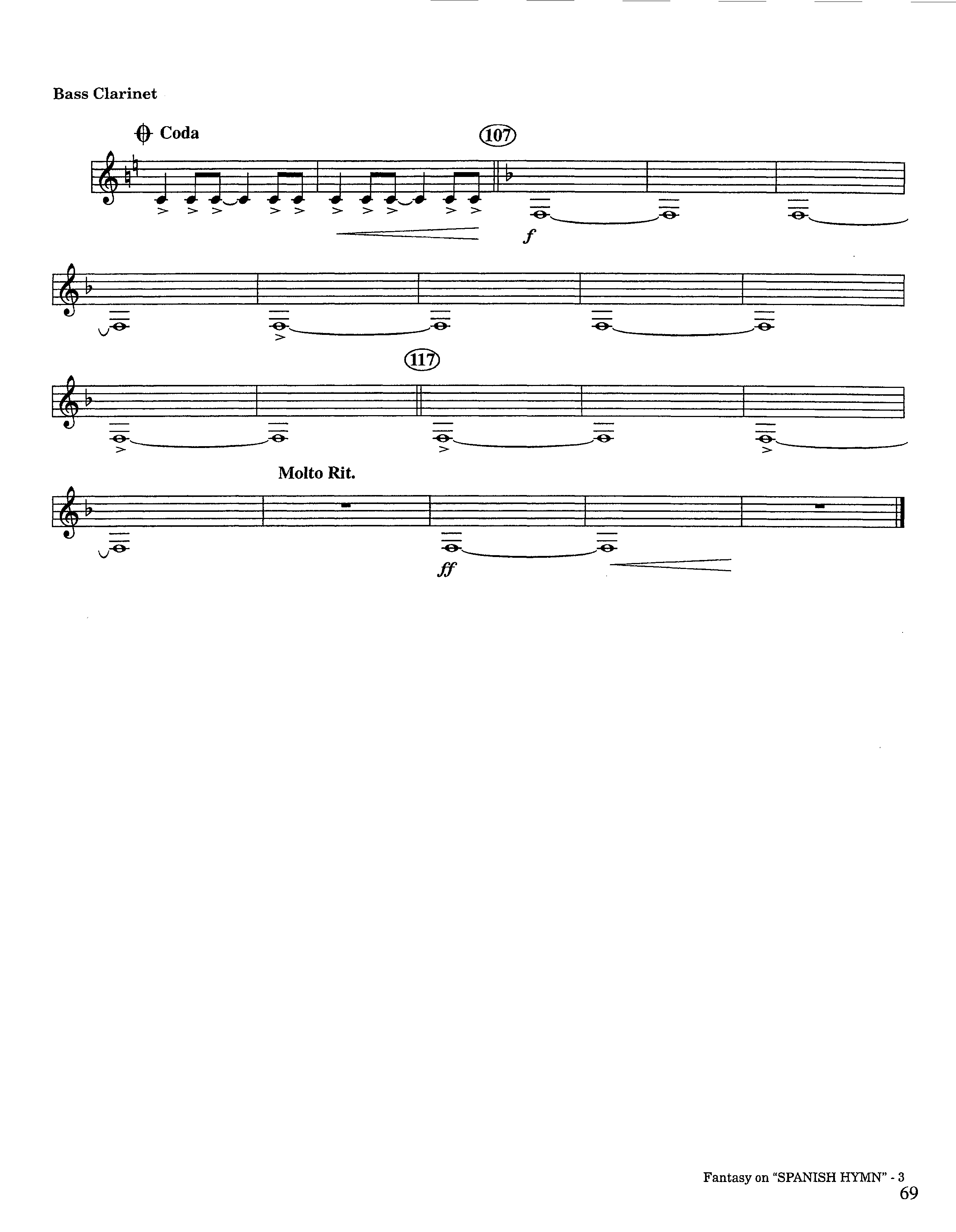 Fantasy On Spanish Hymn (Instrumental) Bass Clarinet (Lifeway Worship / Arr. Steve Dunn)