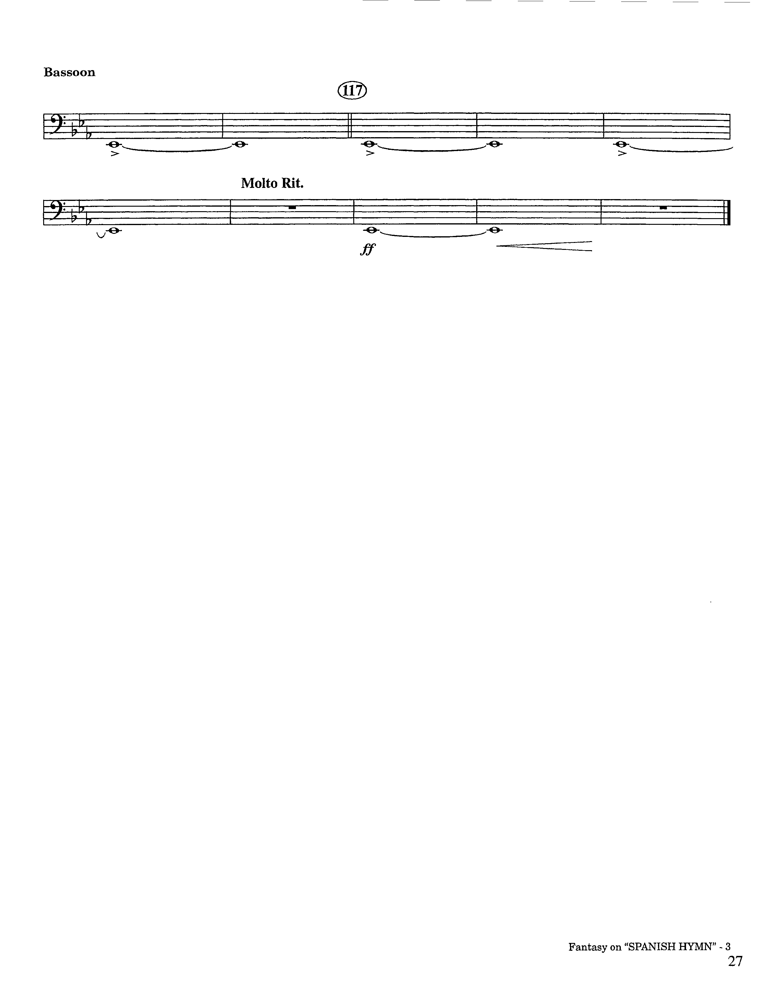 Fantasy On Spanish Hymn (Instrumental) Bassoon (Lifeway Worship / Arr. Steve Dunn)