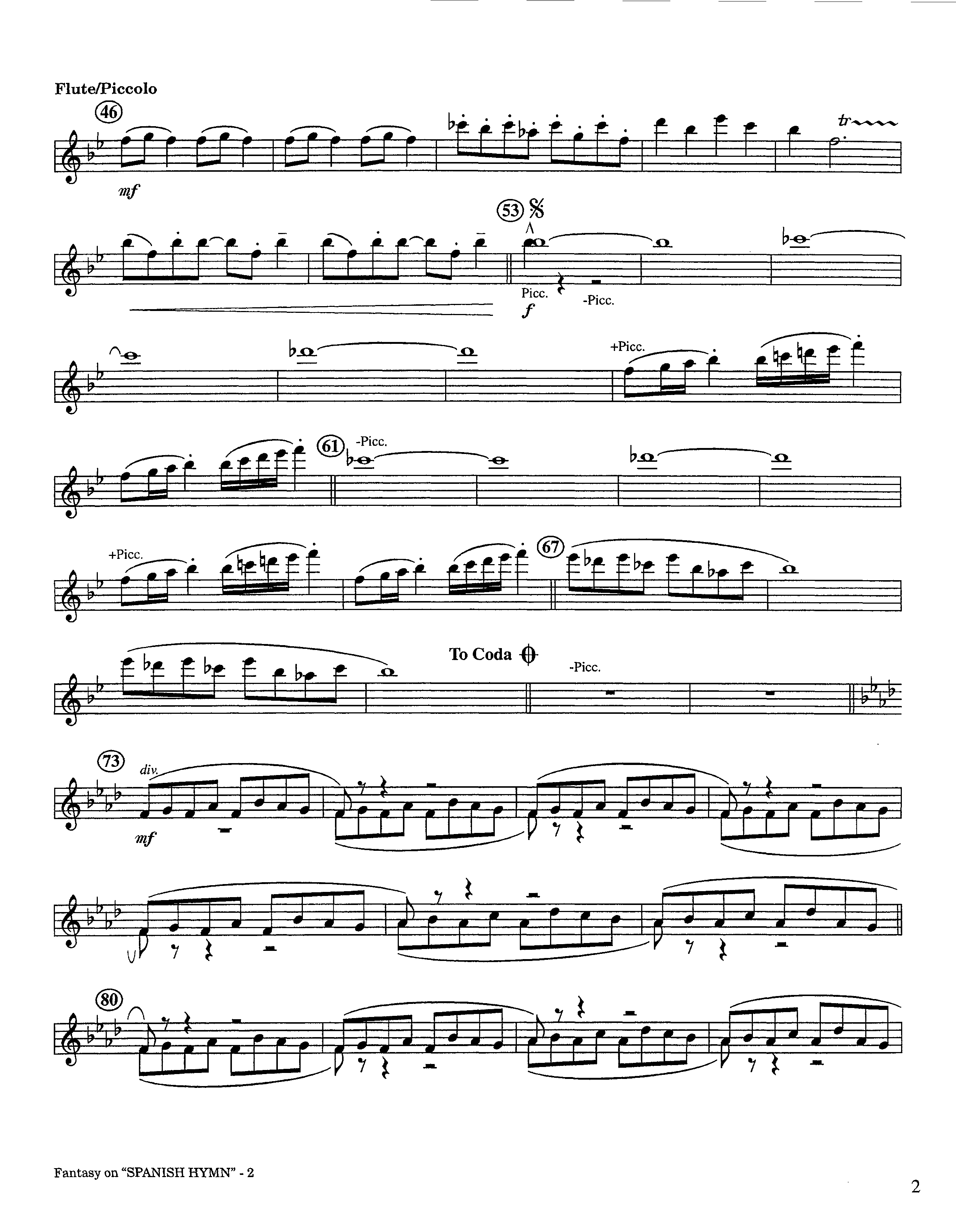 Fantasy On Spanish Hymn (Instrumental) Flute/Piccolo (Lifeway Worship / Arr. Steve Dunn)