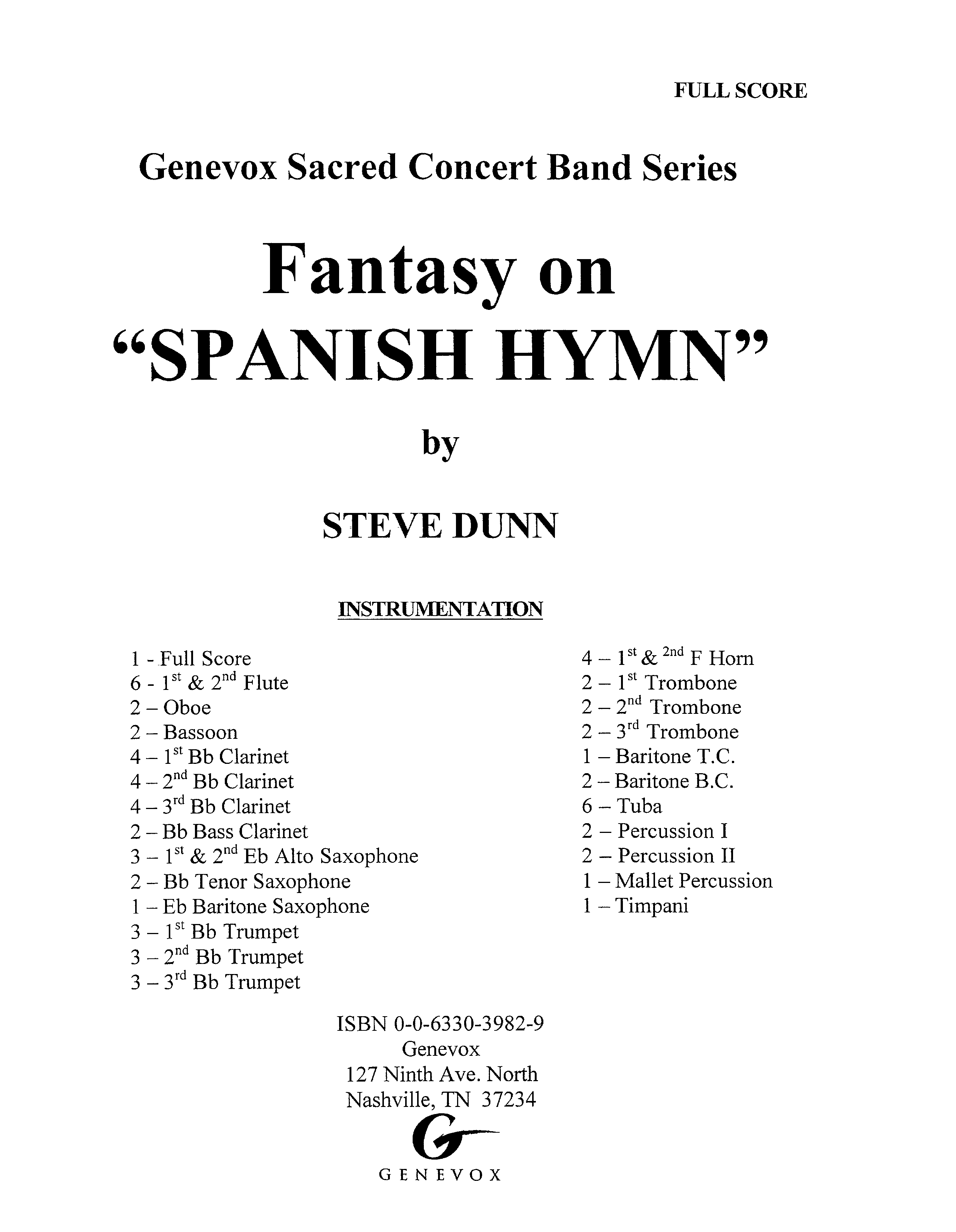 Fantasy On Spanish Hymn (Instrumental) Instructions (Lifeway Worship / Arr. Steve Dunn)