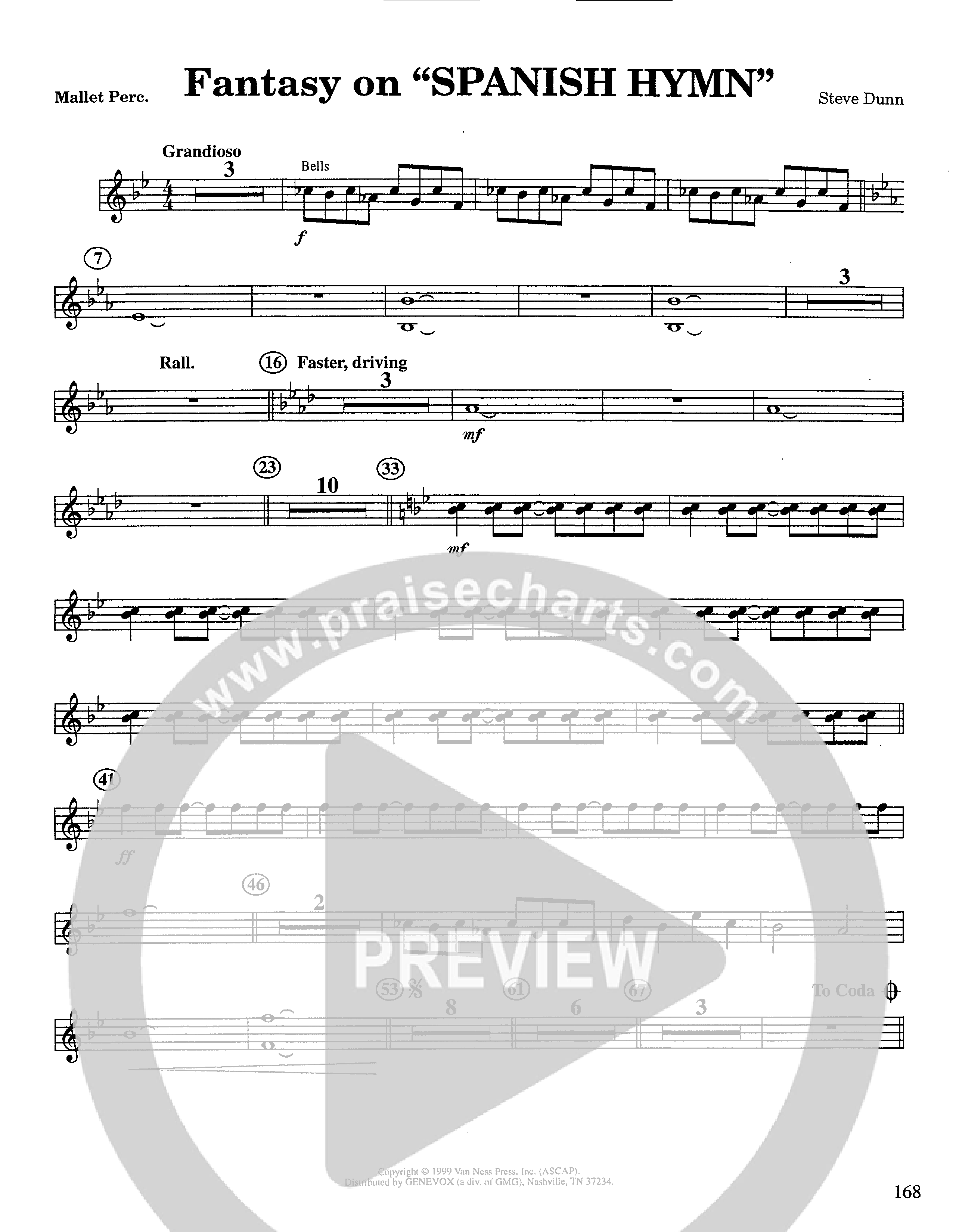 Fantasy On Spanish Hymn (Instrumental) Mallets (Lifeway Worship / Arr. Steve Dunn)