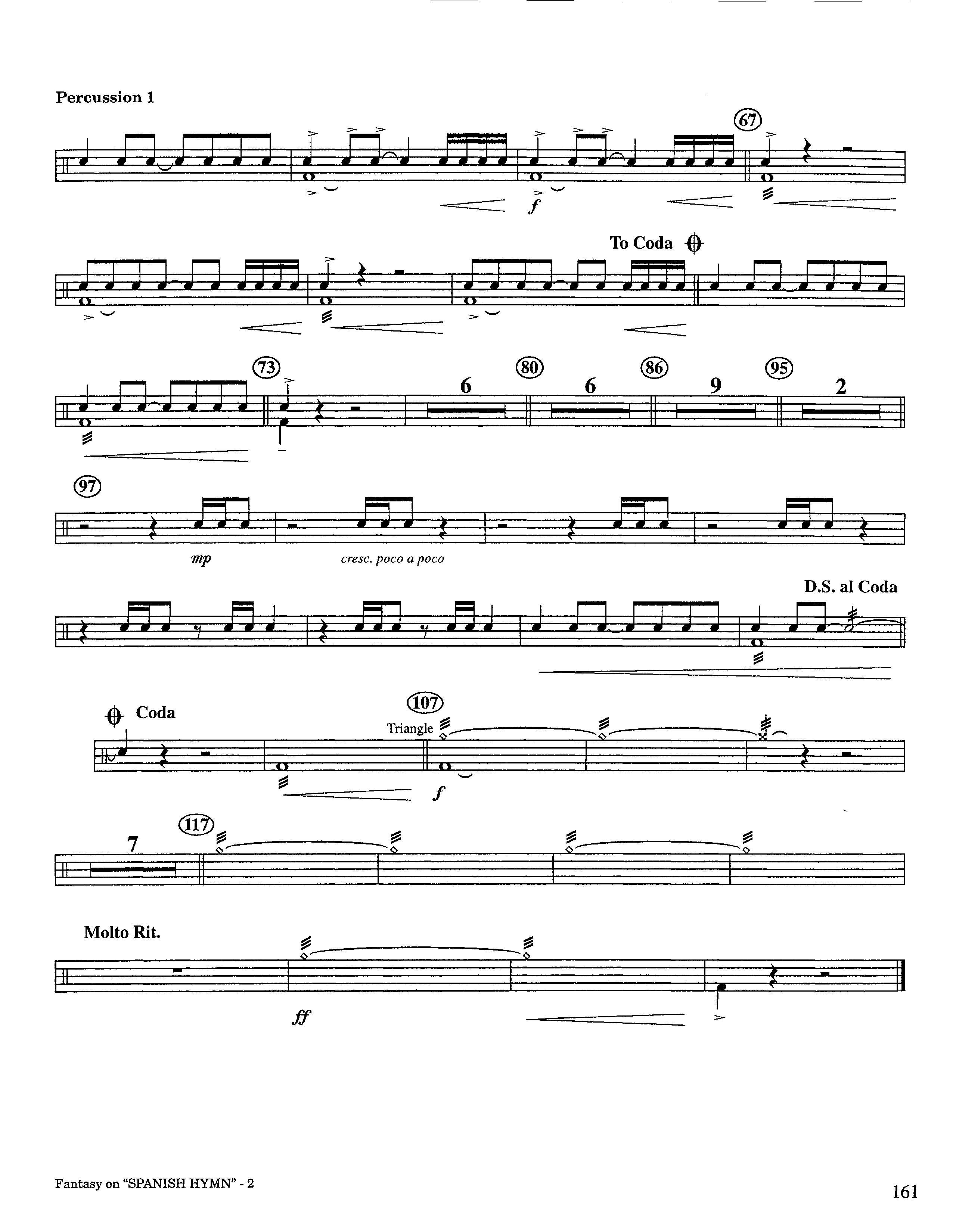 Fantasy On Spanish Hymn (Instrumental) Percussion 1/2 (Lifeway Worship / Arr. Steve Dunn)