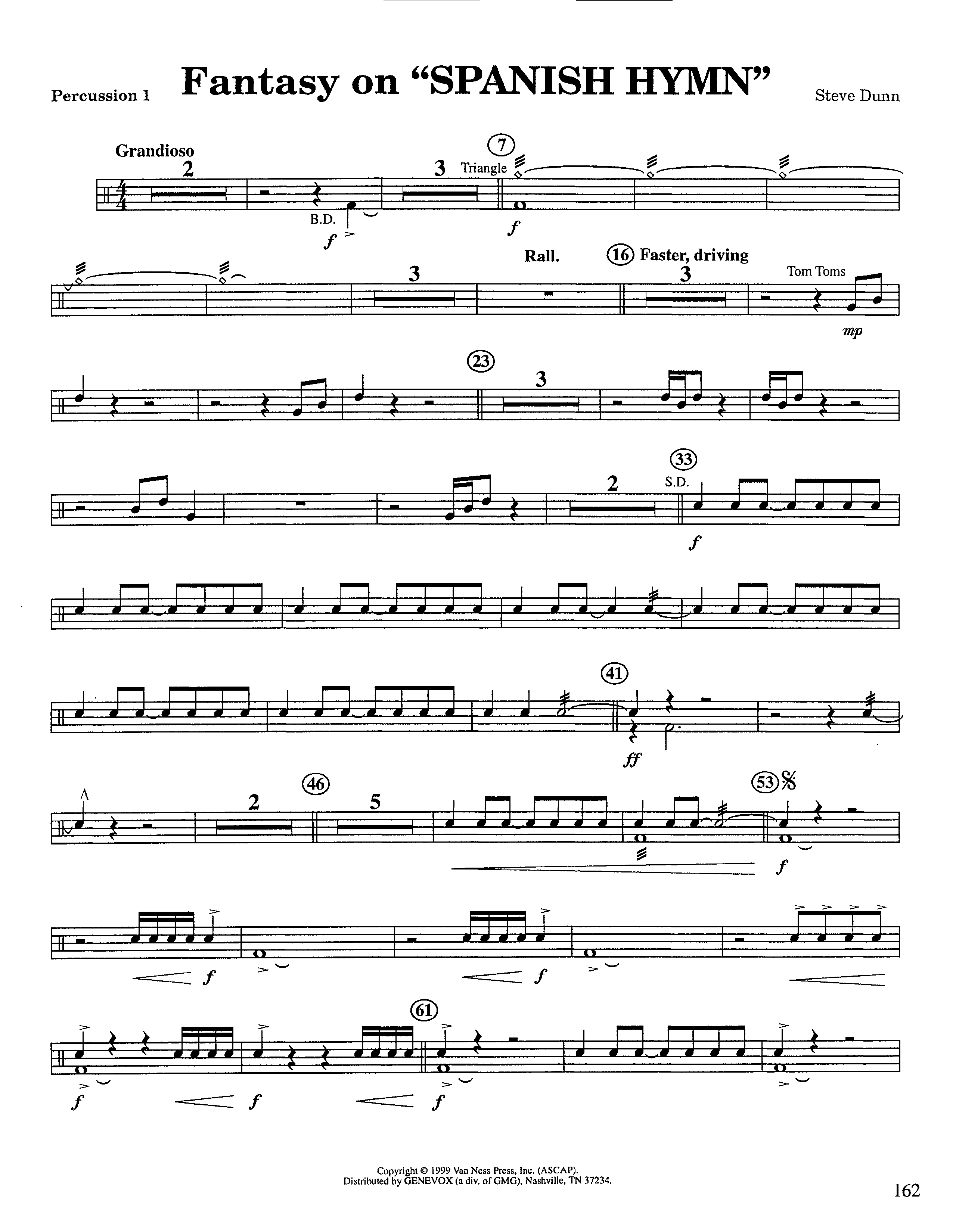 Fantasy On Spanish Hymn (Instrumental) Percussion 1/2 (Lifeway Worship / Arr. Steve Dunn)