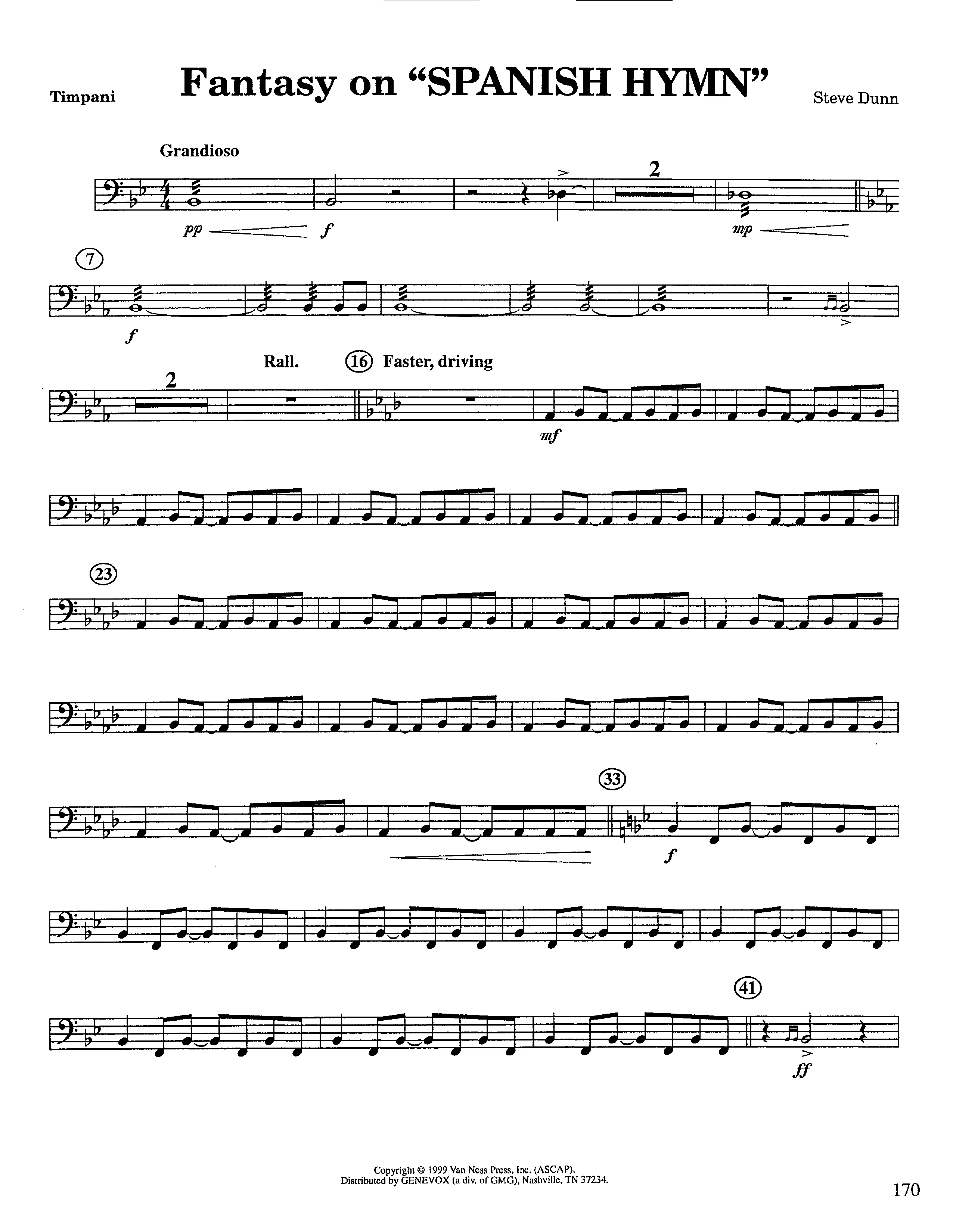 Fantasy On Spanish Hymn (Instrumental) Timpani (Lifeway Worship / Arr. Steve Dunn)