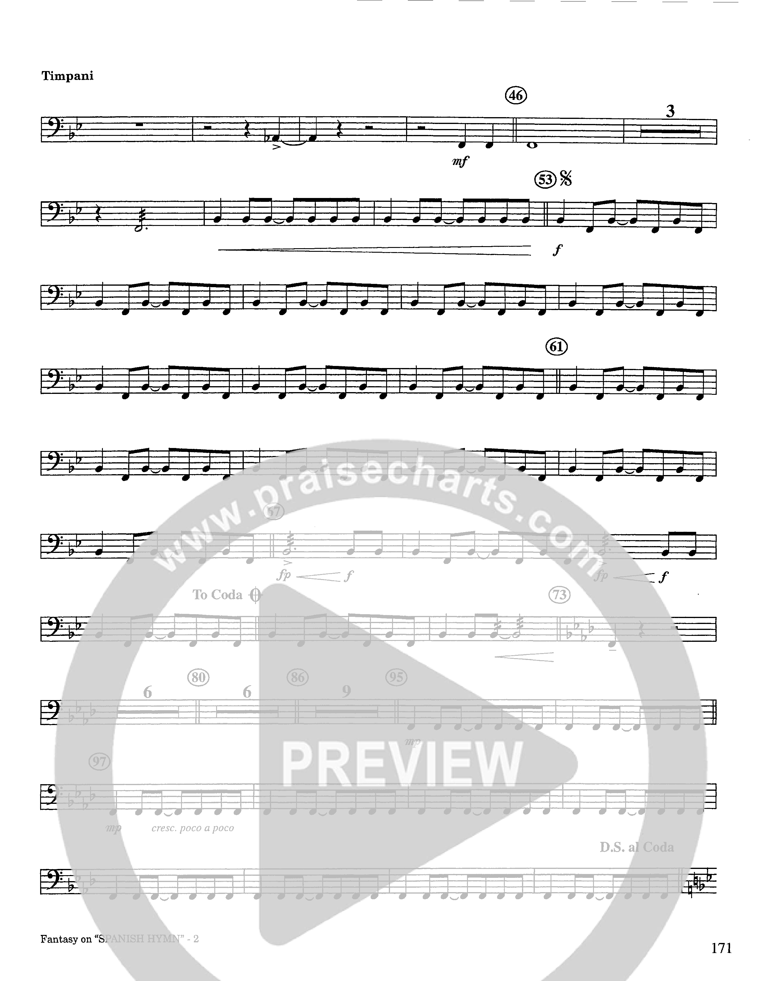 Fantasy On Spanish Hymn (Instrumental) Timpani (Lifeway Worship / Arr. Steve Dunn)