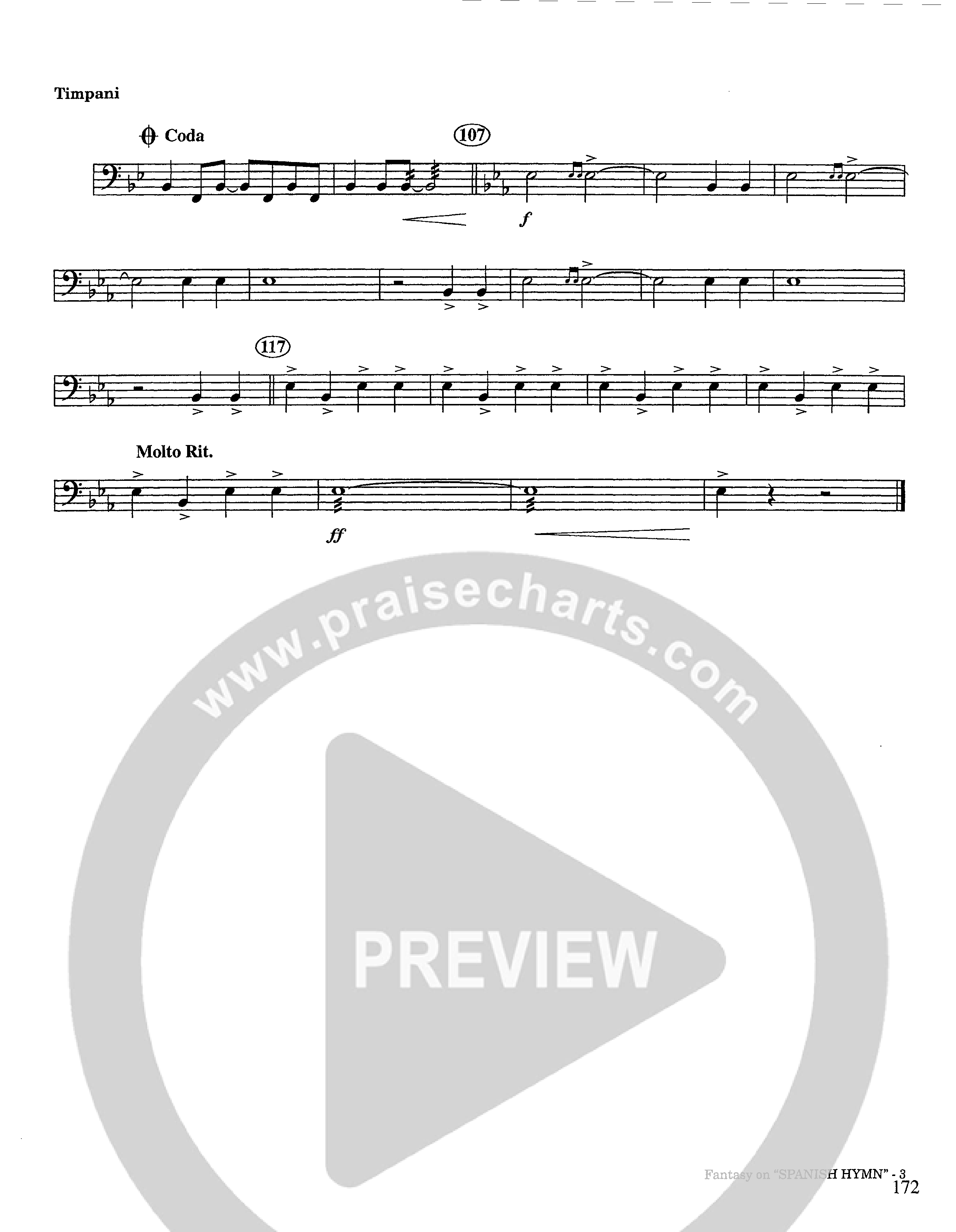 Fantasy On Spanish Hymn (Instrumental) Timpani (Lifeway Worship / Arr. Steve Dunn)