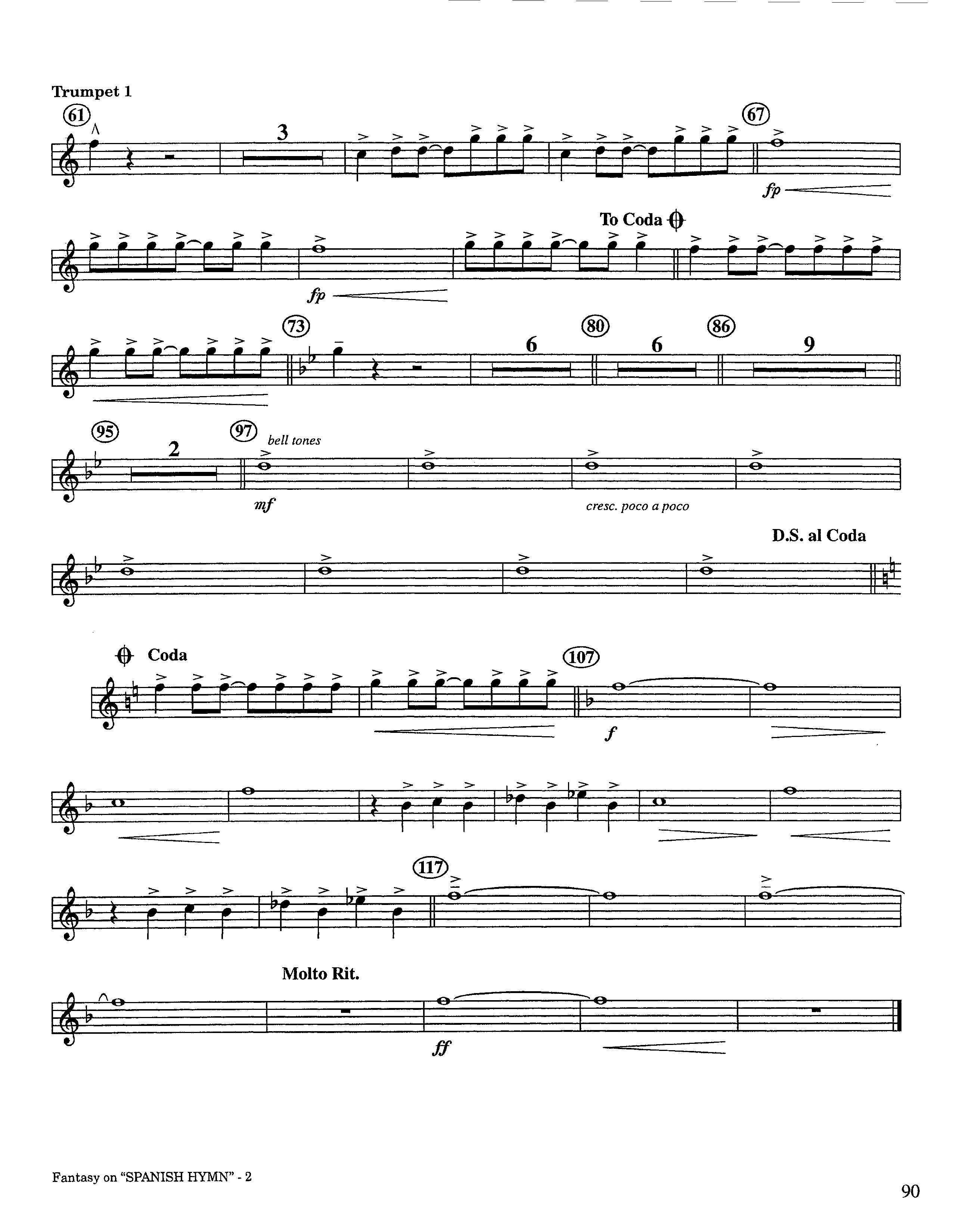Fantasy On Spanish Hymn (Instrumental) Trumpet 1 (Lifeway Worship / Arr. Steve Dunn)