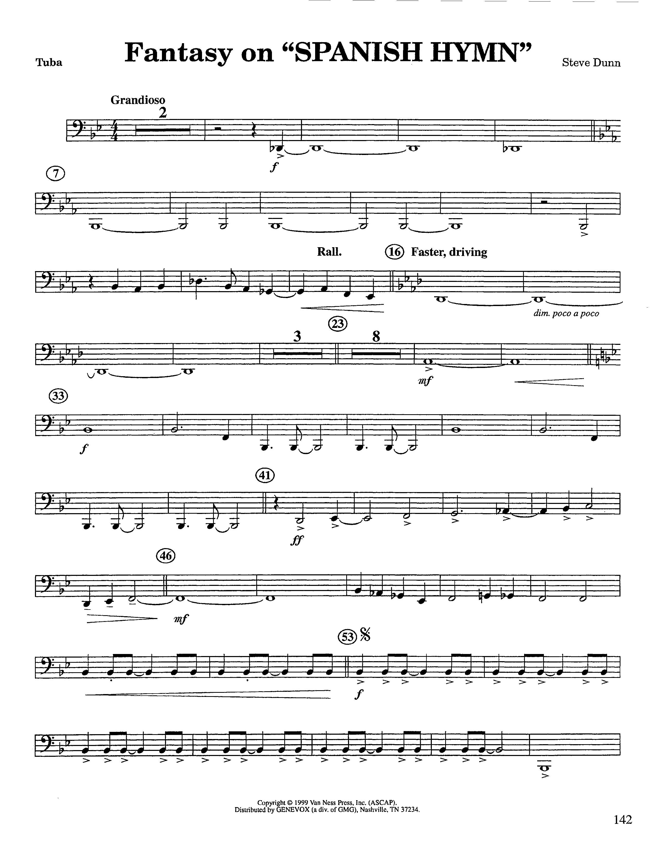 Fantasy On Spanish Hymn (Instrumental) Tuba (Lifeway Worship / Arr. Steve Dunn)