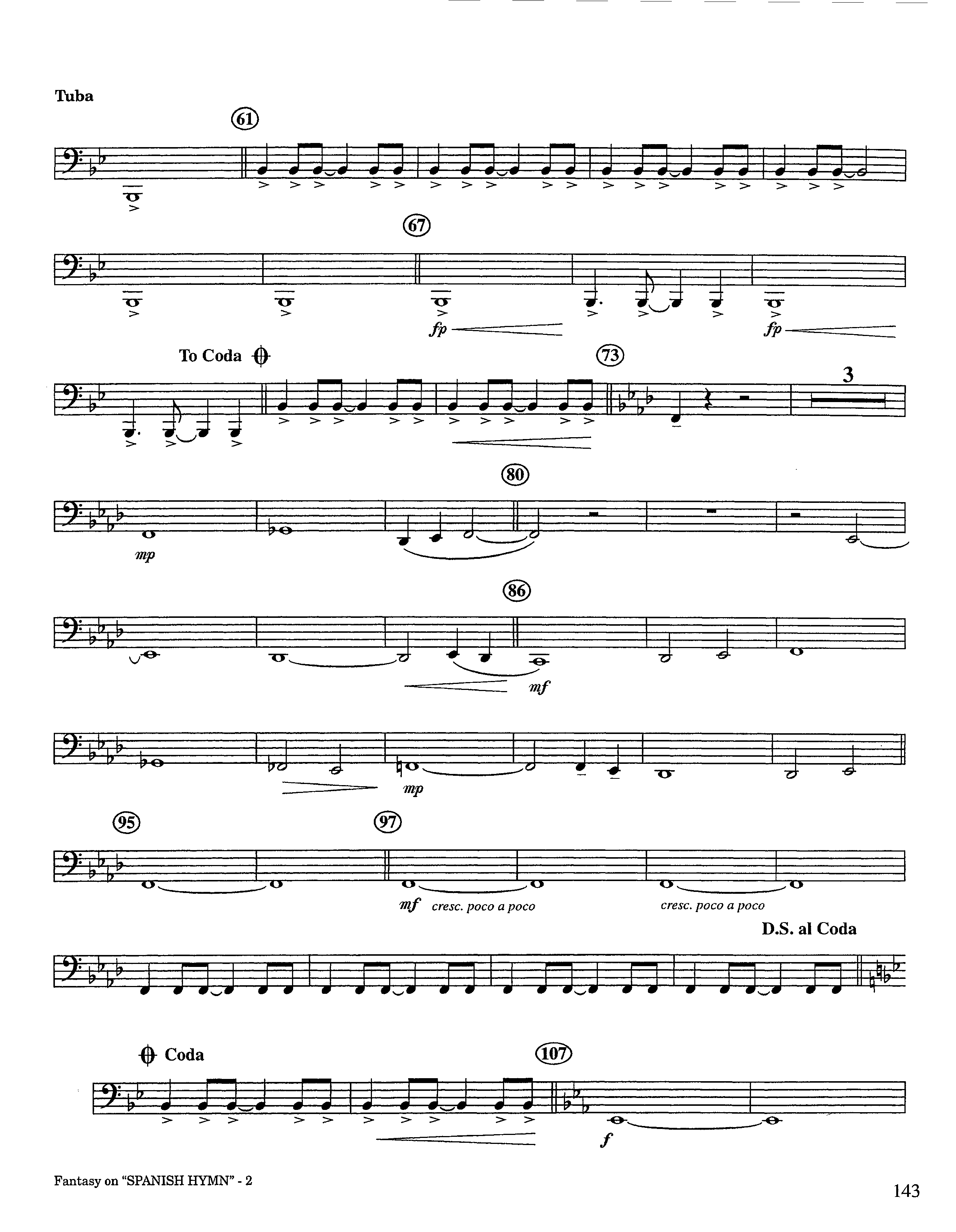 Fantasy On Spanish Hymn (Instrumental) Tuba (Lifeway Worship / Arr. Steve Dunn)