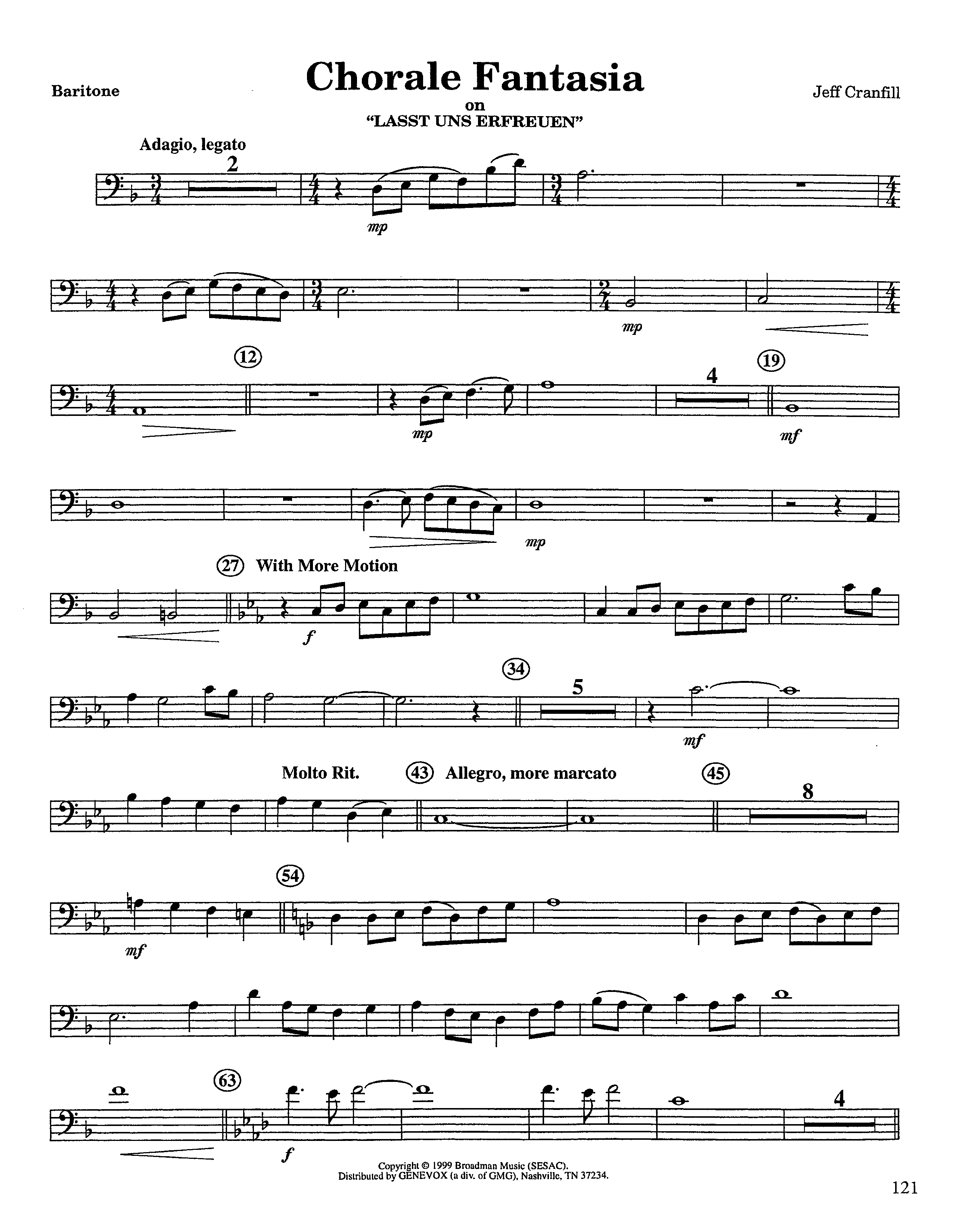Chorale Fantasia (Instrumental) Baritone Horn BC (Lifeway Worship / Arr. Jeff Cranfill)