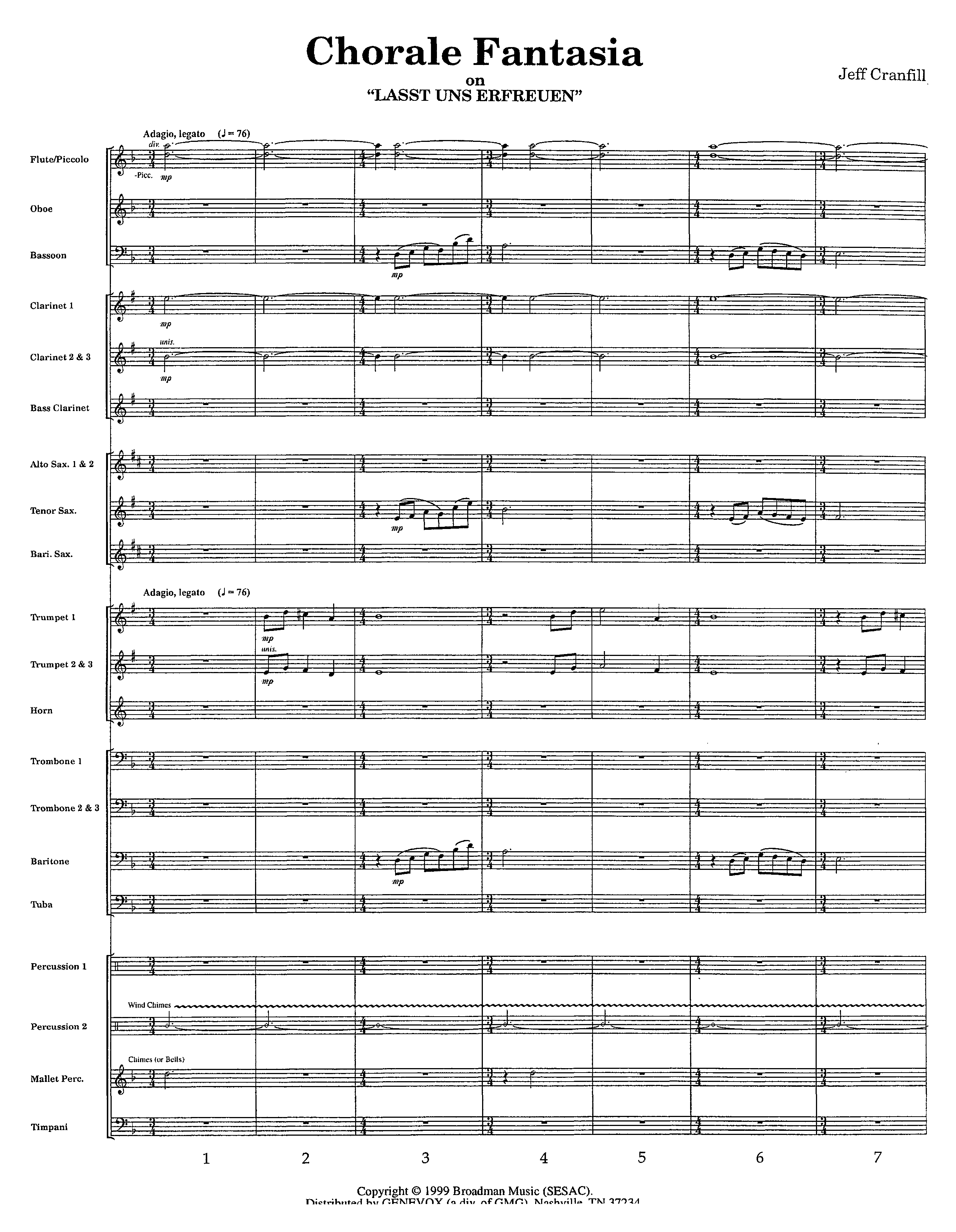 Chorale Fantasia (Instrumental) Conductor's Score (Lifeway Worship / Arr. Jeff Cranfill)