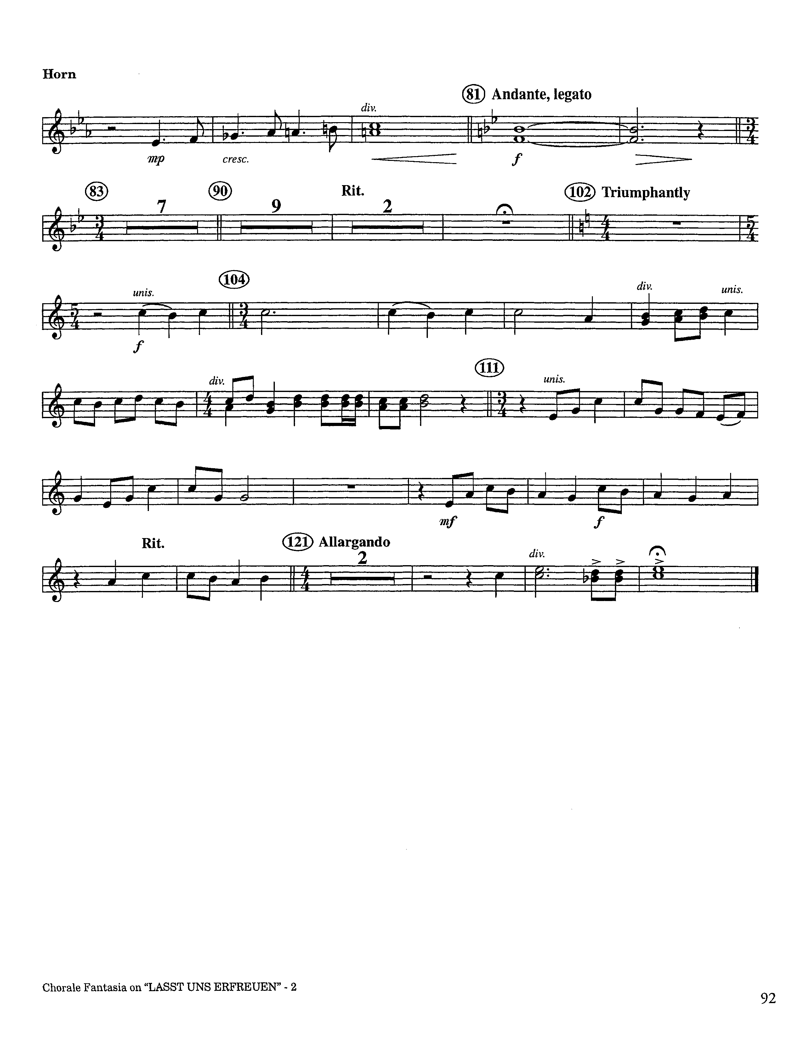 Chorale Fantasia (Instrumental) French Horn (Lifeway Worship / Arr. Jeff Cranfill)