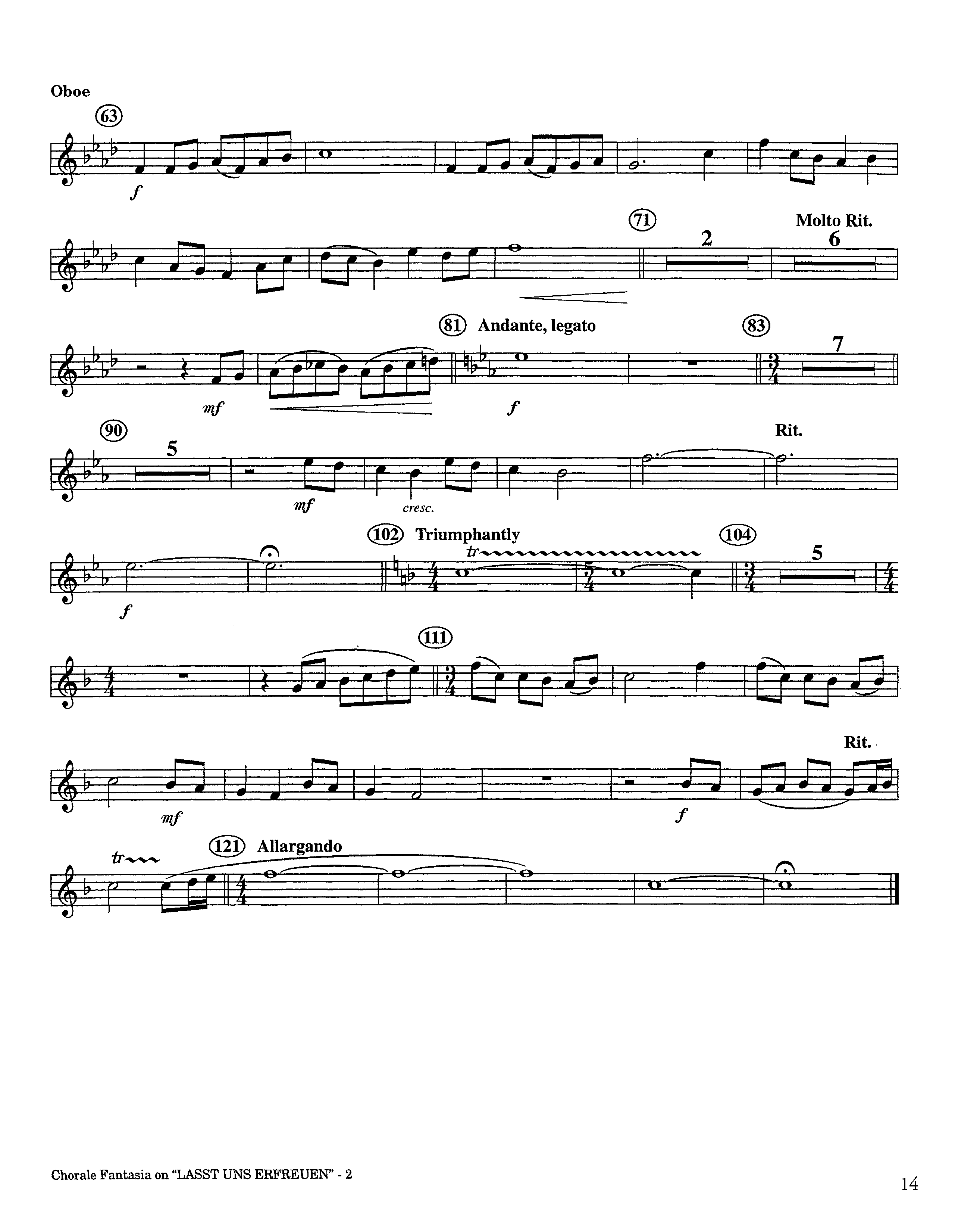 Chorale Fantasia (Instrumental) Oboe (Lifeway Worship / Arr. Jeff Cranfill)