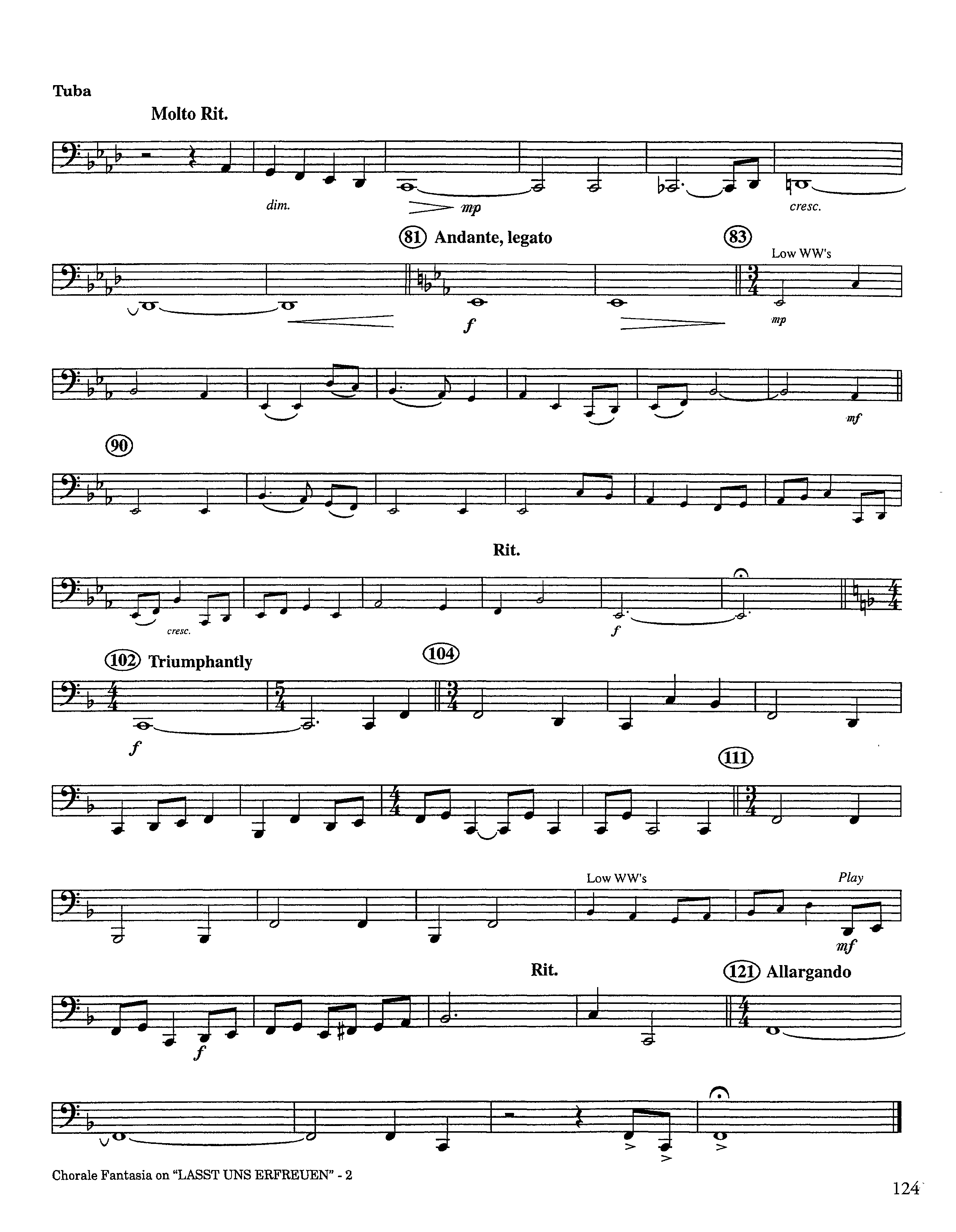 Chorale Fantasia (Instrumental) Tuba (Lifeway Worship / Arr. Jeff Cranfill)