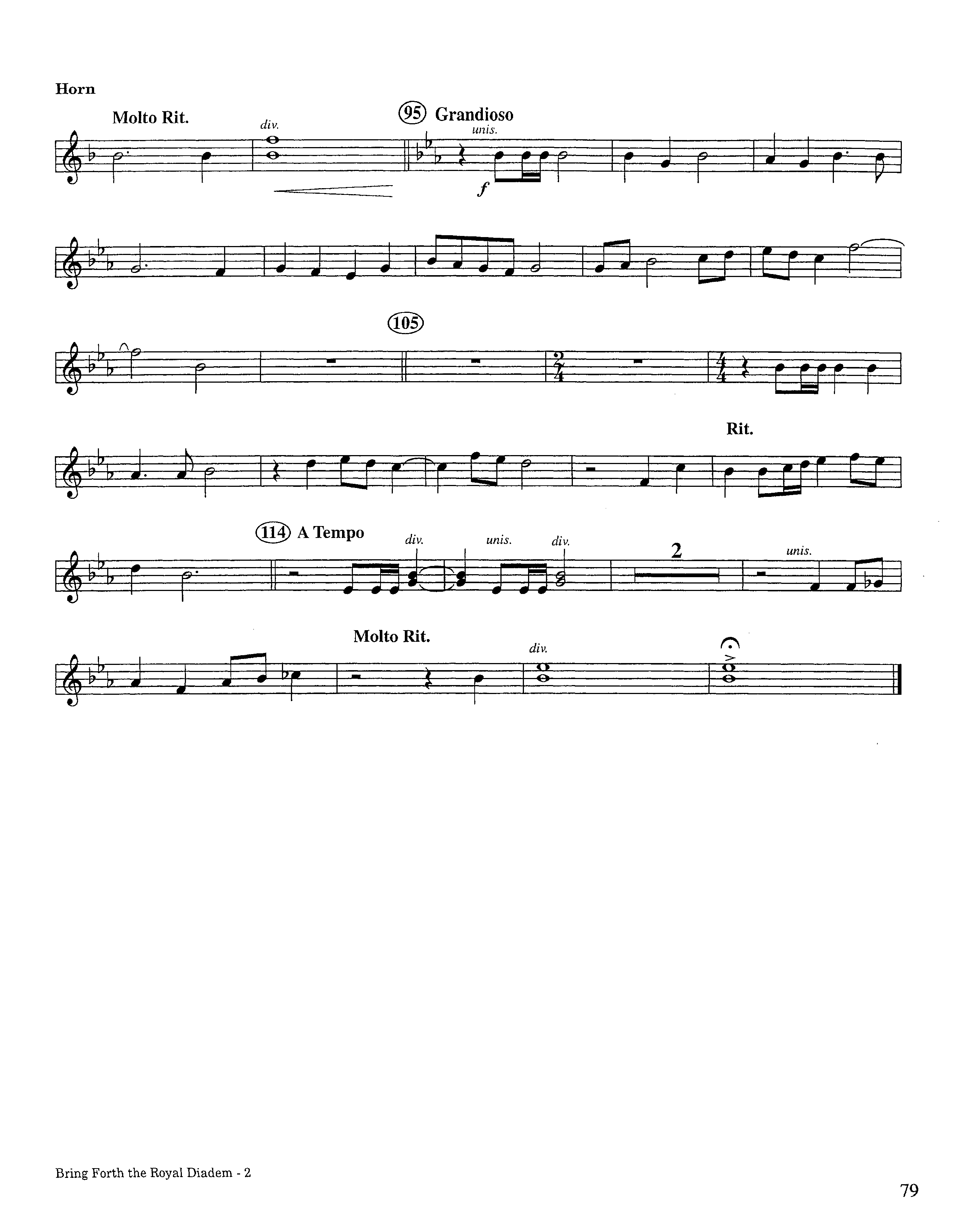 Bring Forth The Royal Diadem (Instrumental) French Horn (Lifeway Worship / Arr. Jeff Cranfill)