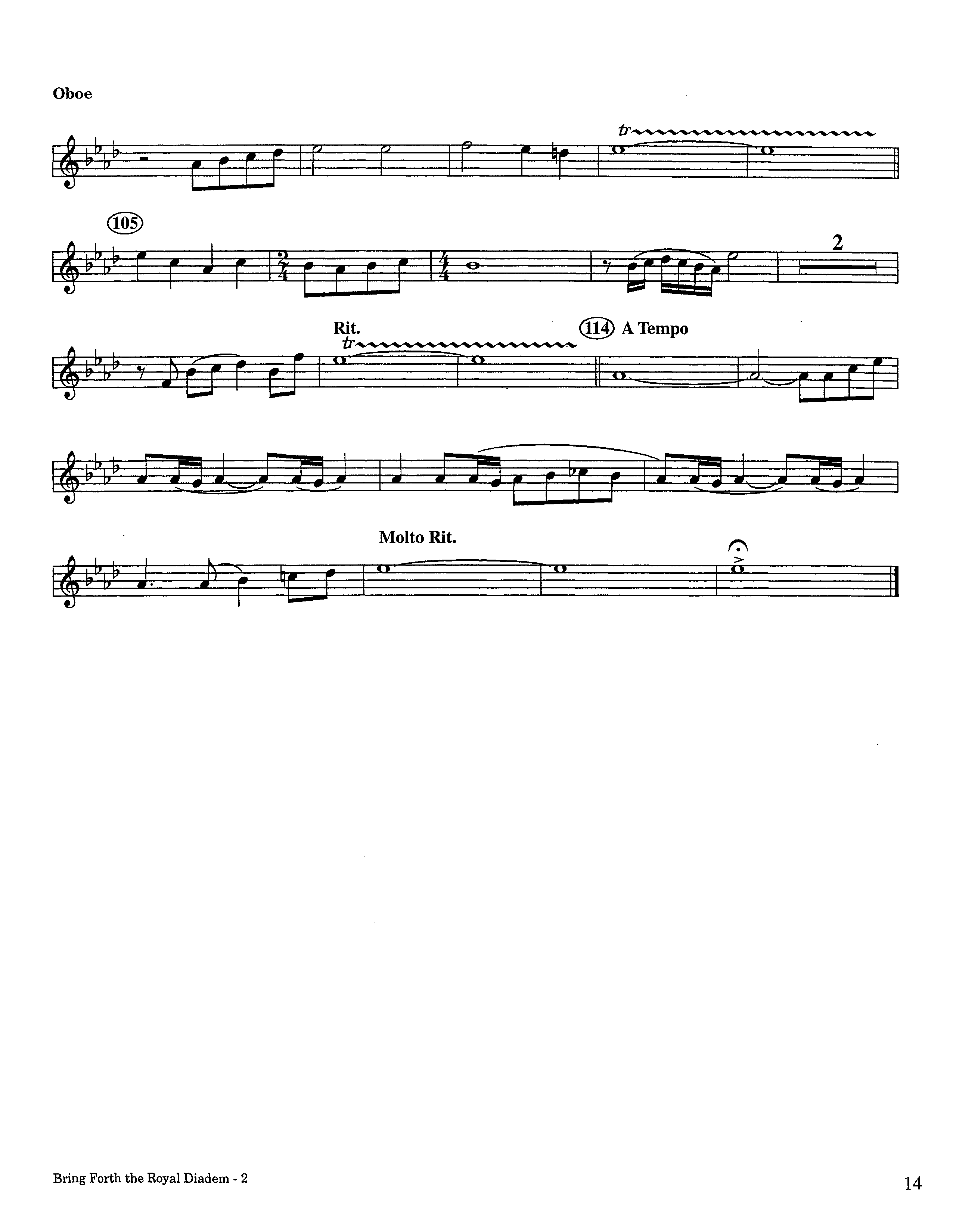 Bring Forth The Royal Diadem (Instrumental) Oboe (Lifeway Worship / Arr. Jeff Cranfill)