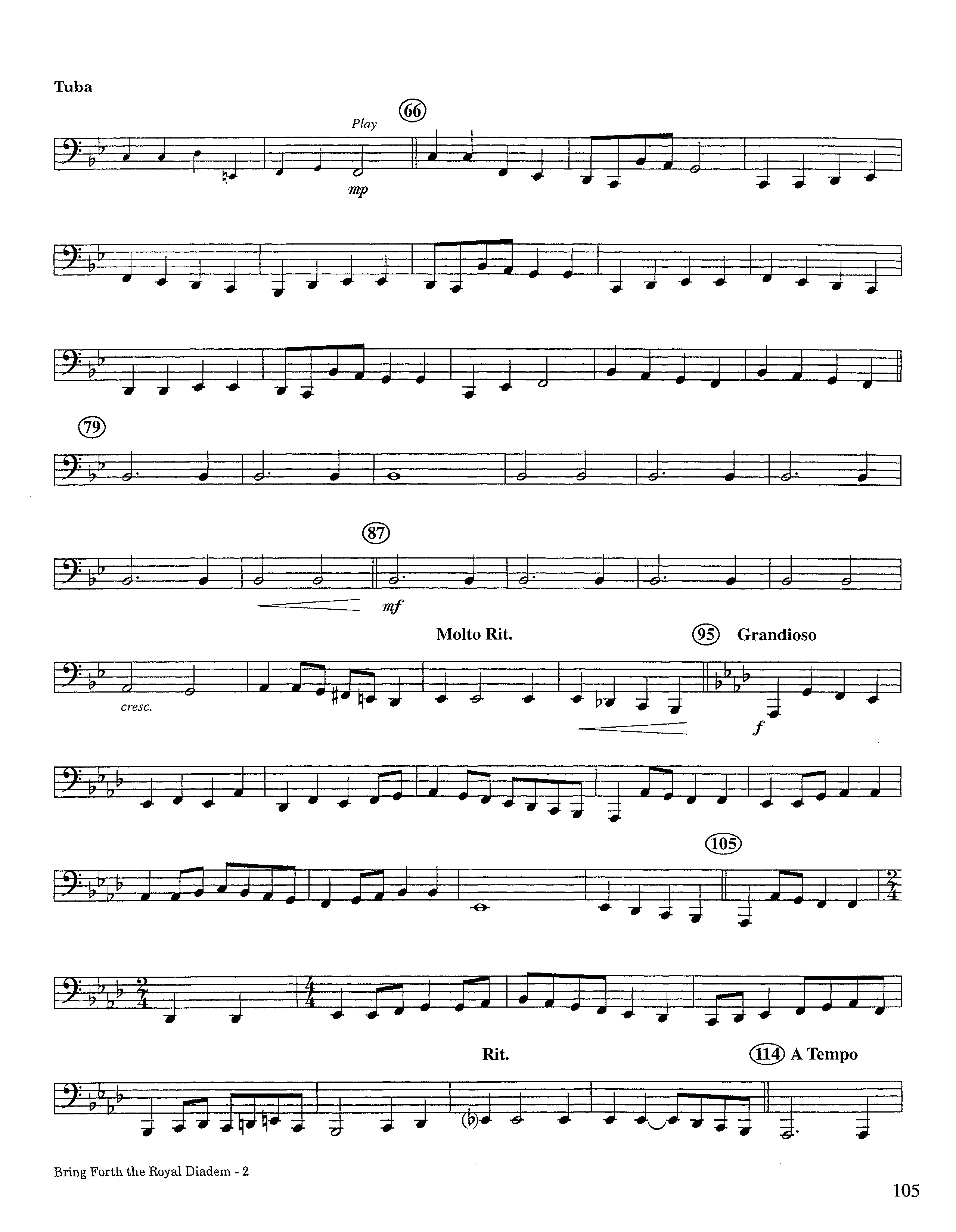 Bring Forth The Royal Diadem (Instrumental) Tuba (Lifeway Worship / Arr. Jeff Cranfill)