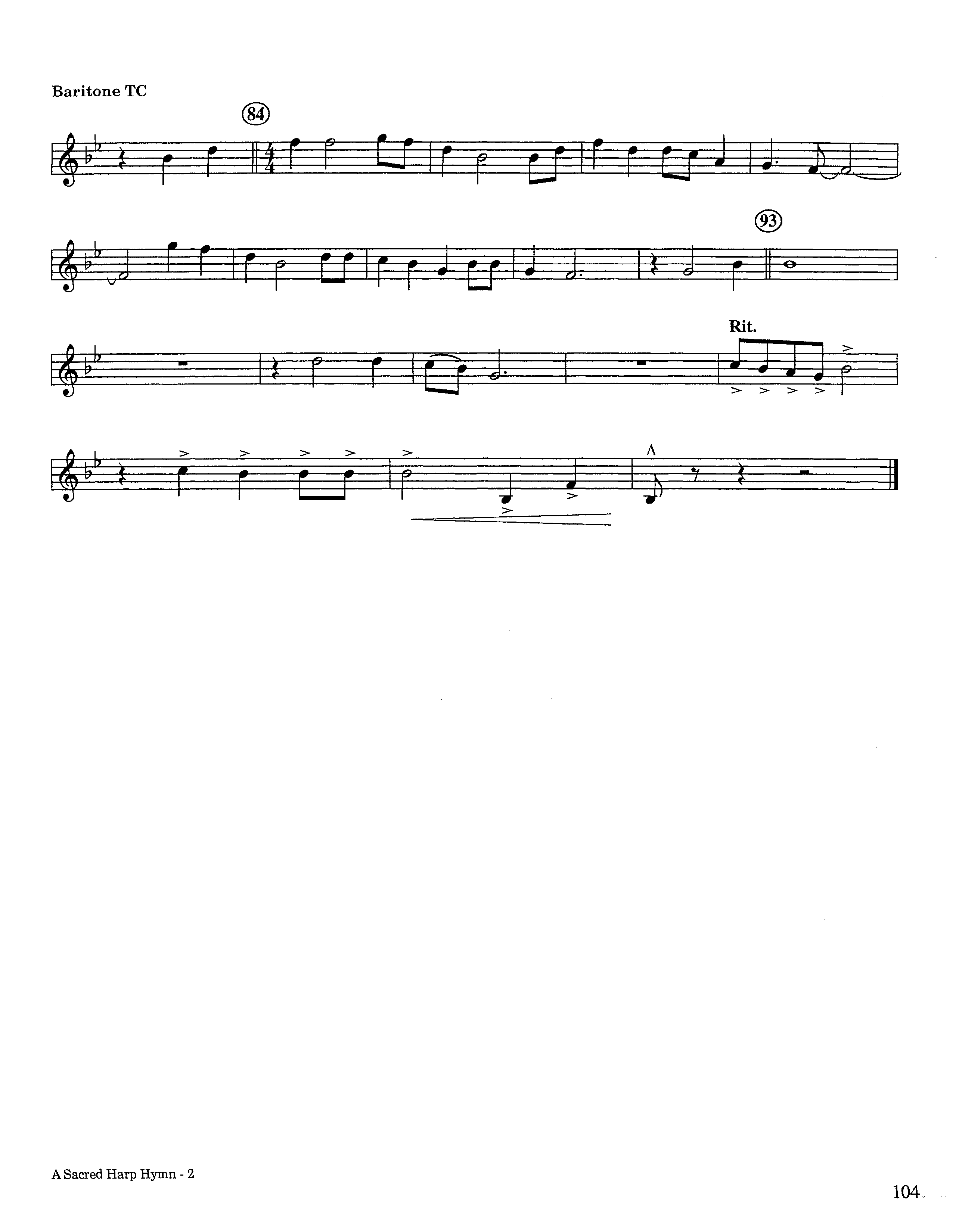 A Sacred Harp Hymn (Instrumental) Baritone TC (Lifeway Worship / Arr. Jeff Cranfill)