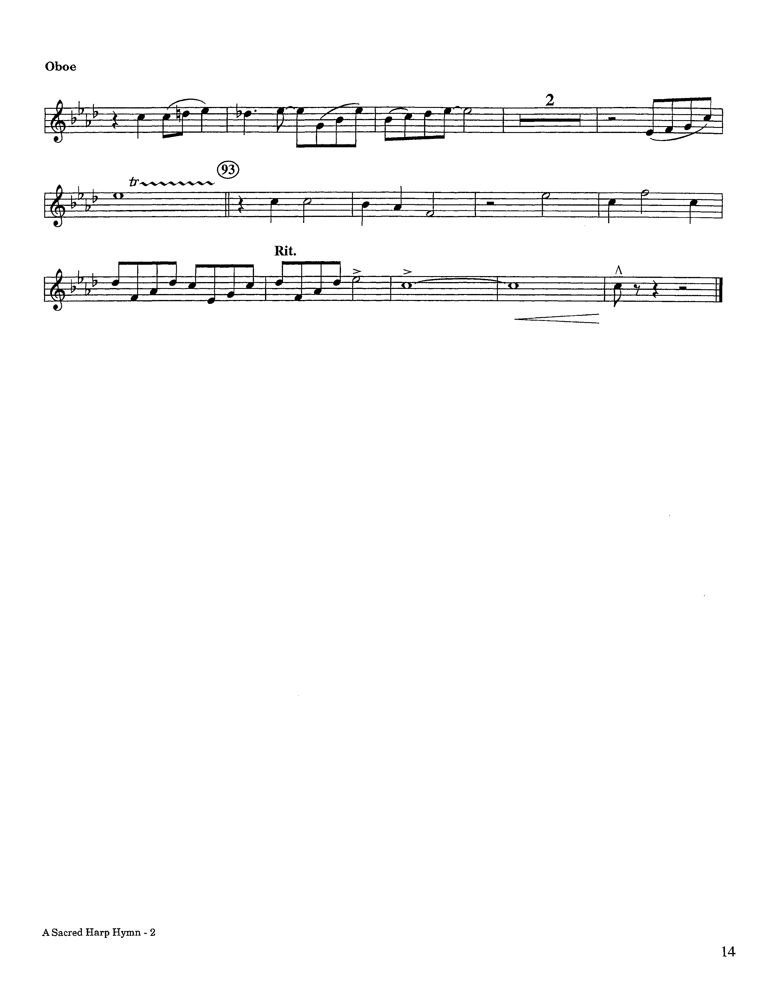 A Sacred Harp Hymn (Instrumental) Oboe (Lifeway Worship / Arr. Jeff Cranfill)