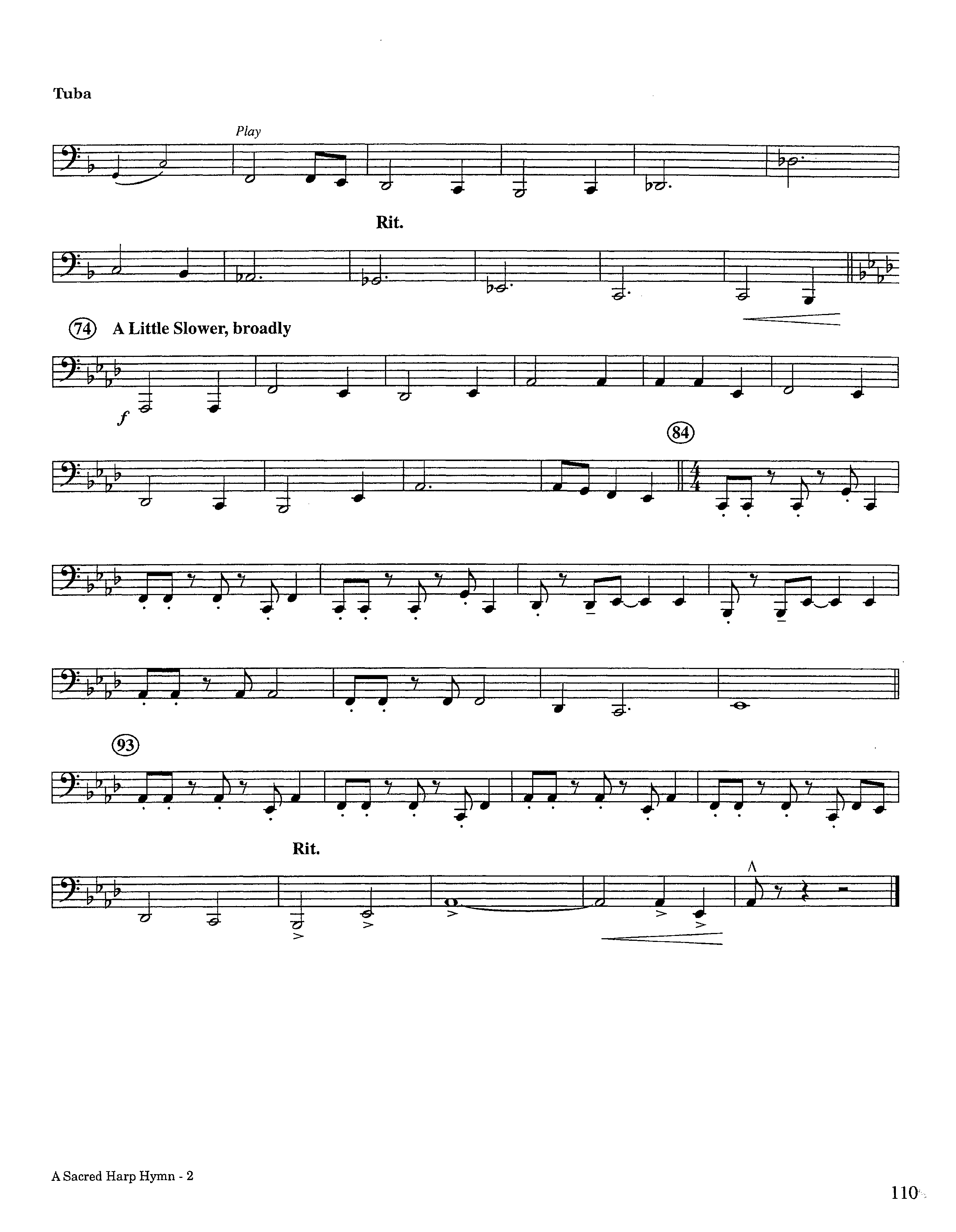 A Sacred Harp Hymn (Instrumental) Tuba (Lifeway Worship / Arr. Jeff Cranfill)