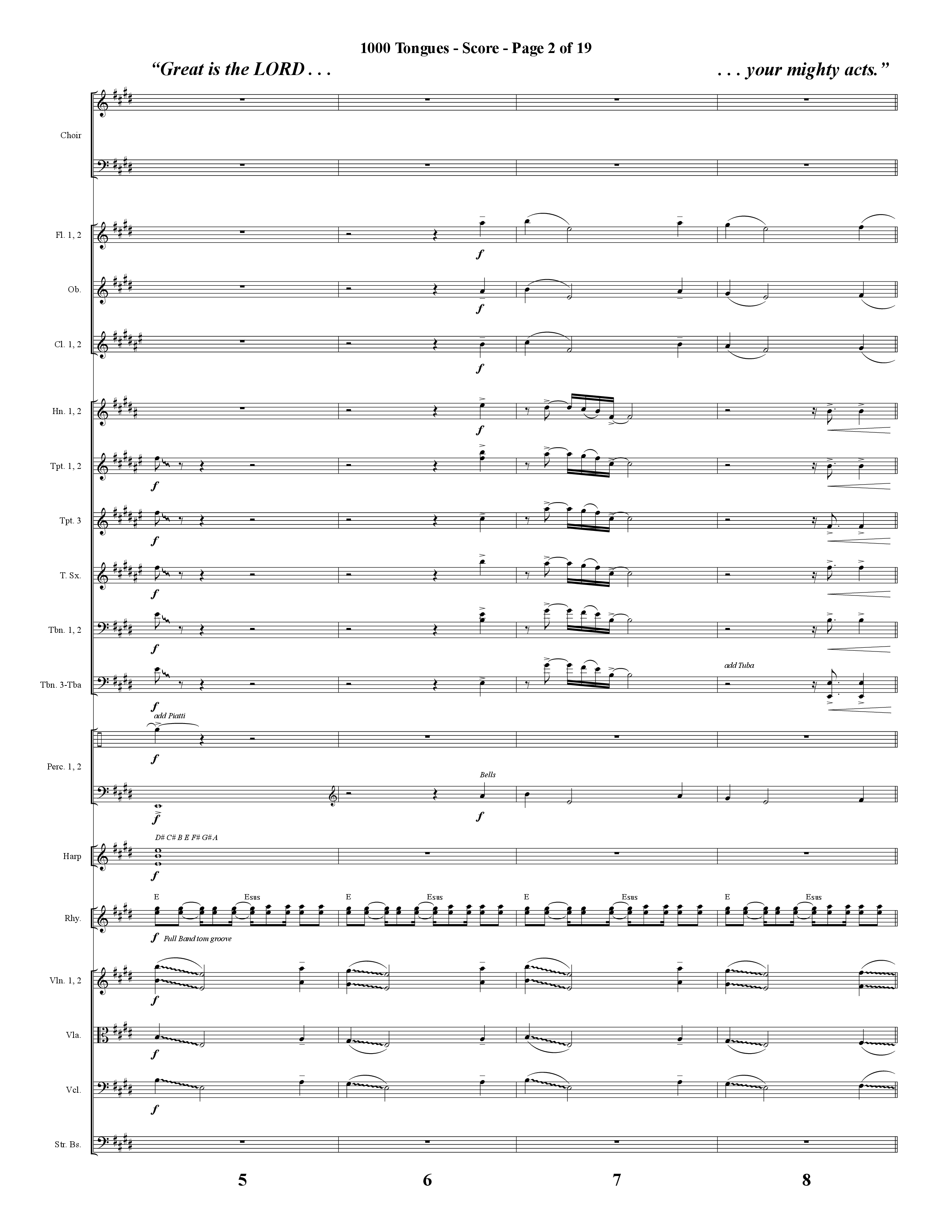 1000 Tongues (Choral Anthem SATB) Orchestration (Word Music Choral / Arr. Cliff Duren)