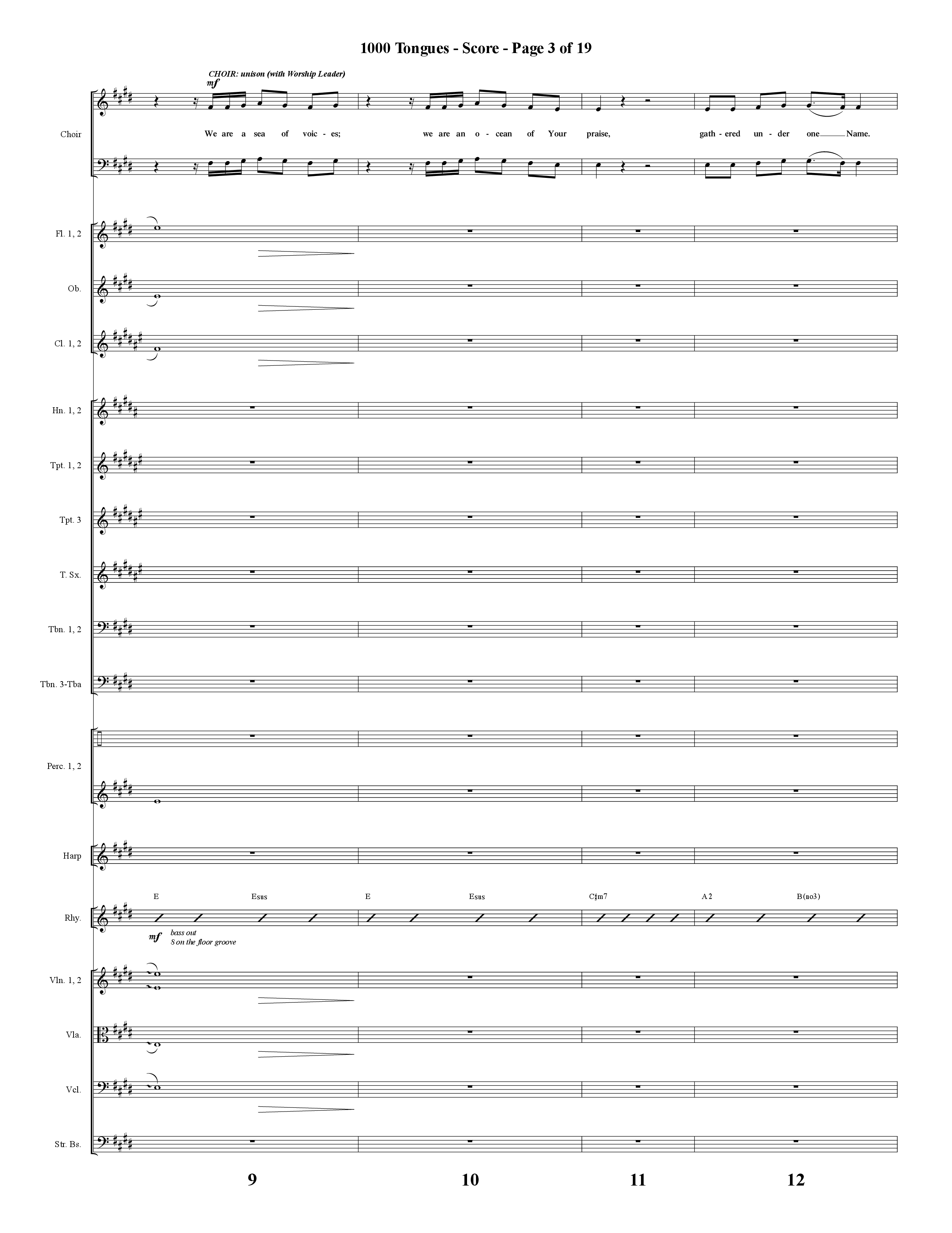 1000 Tongues (Choral Anthem SATB) Orchestration (Word Music Choral / Arr. Cliff Duren)