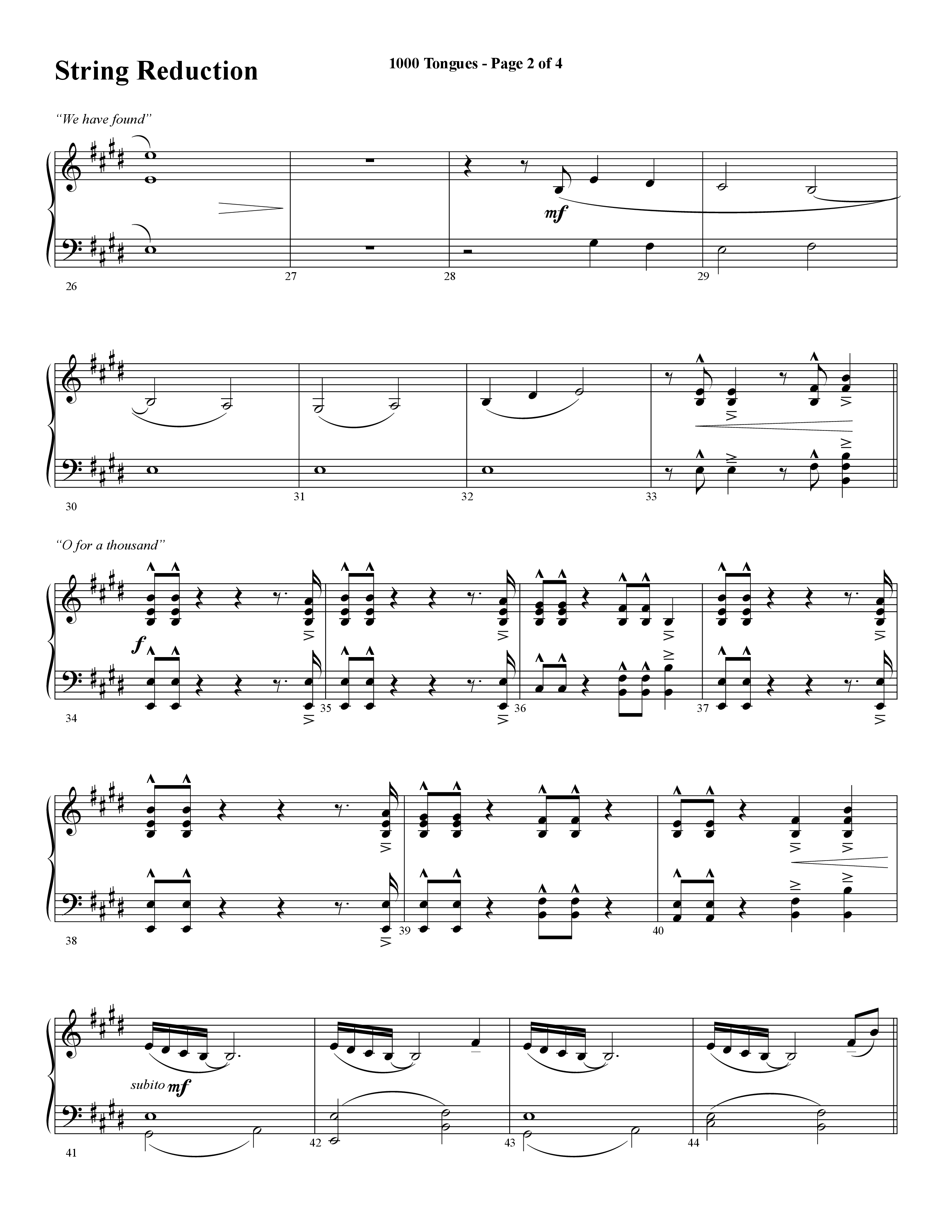 1000 Tongues (Choral Anthem SATB) String Reduction (Word Music Choral / Arr. Cliff Duren)