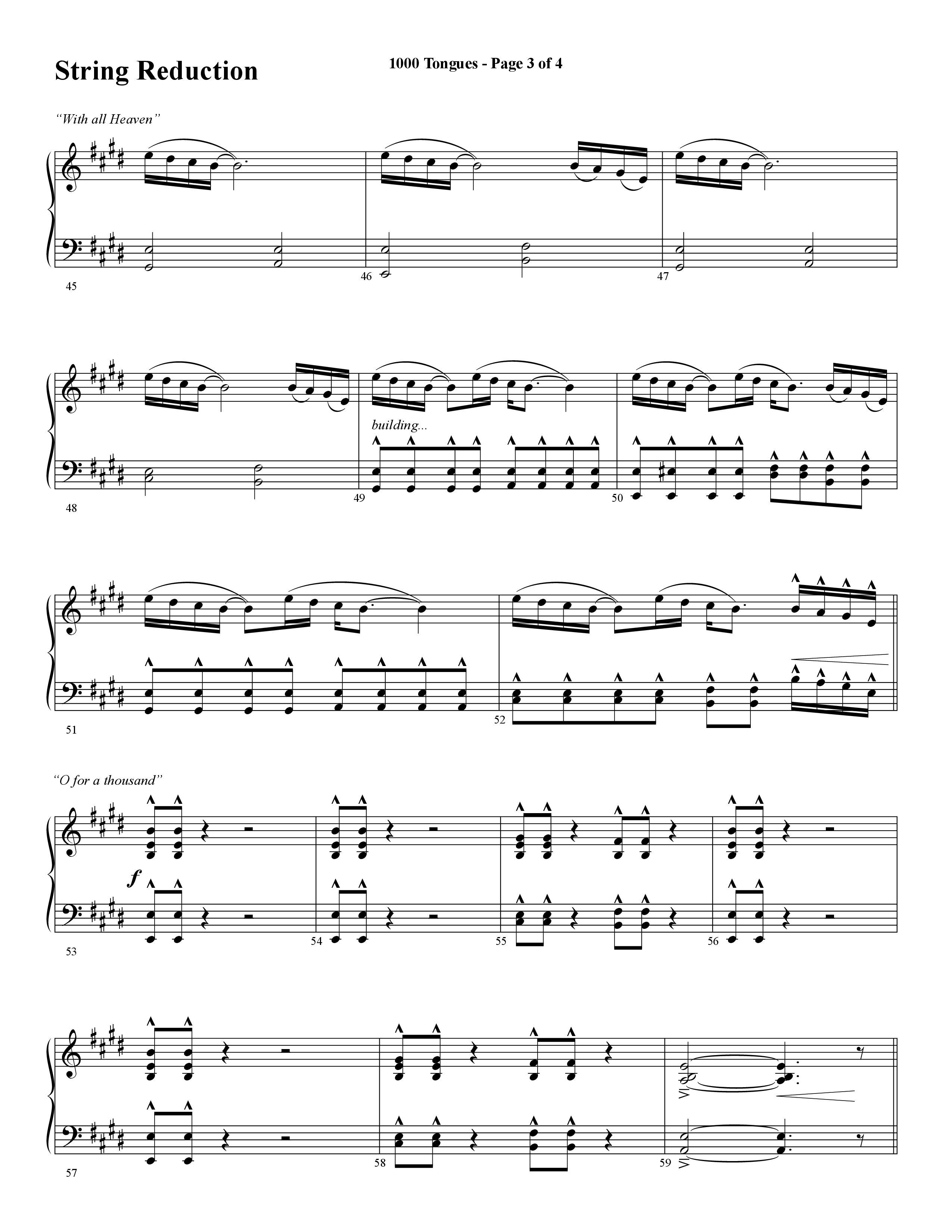 1000 Tongues (Choral Anthem SATB) String Reduction (Word Music Choral / Arr. Cliff Duren)