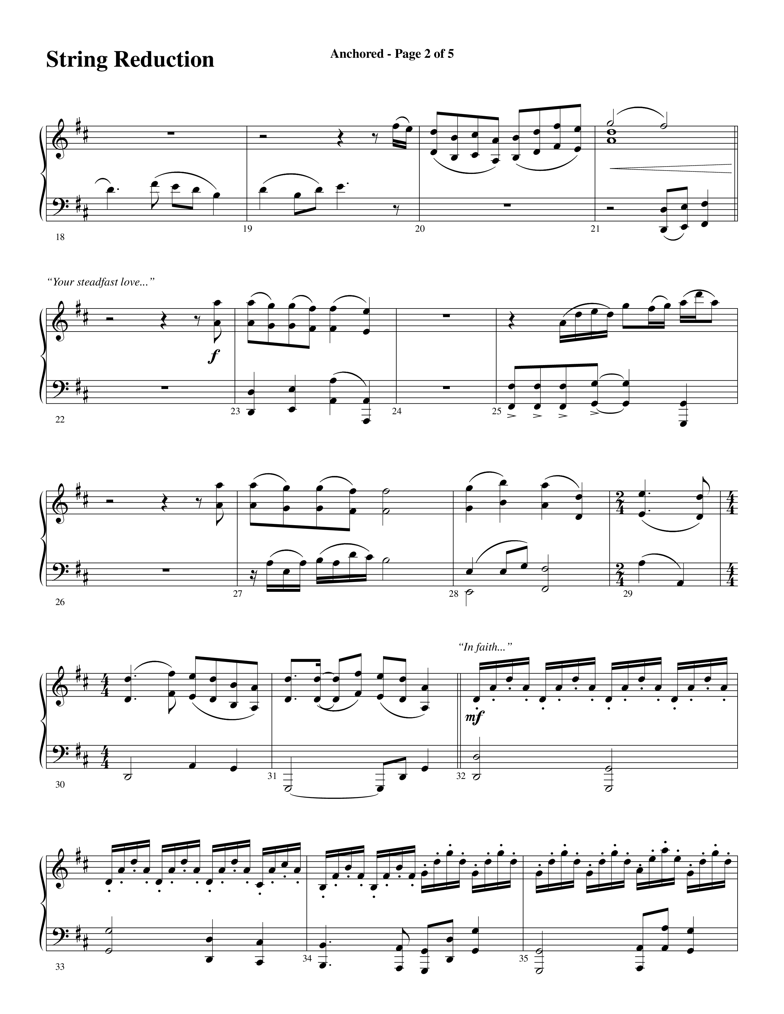 Anchored (Choral Anthem SATB) String Reduction (Word Music Choral / Arr. Joshua Spacht)