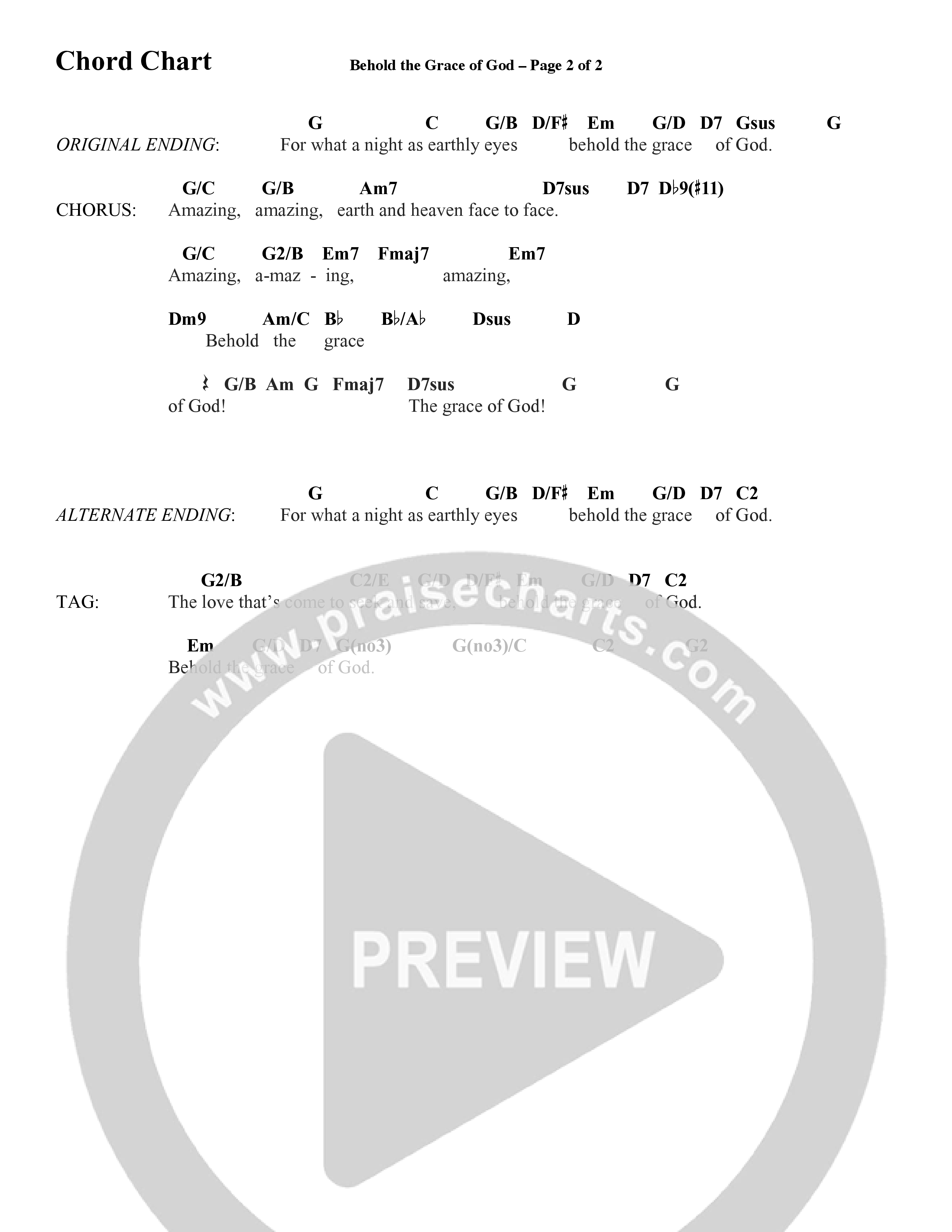 Behold The Grace Of God (Choral Anthem SATB) Chords & Lead Sheet (Word Music Choral / Arr. J. Daniel Smith)