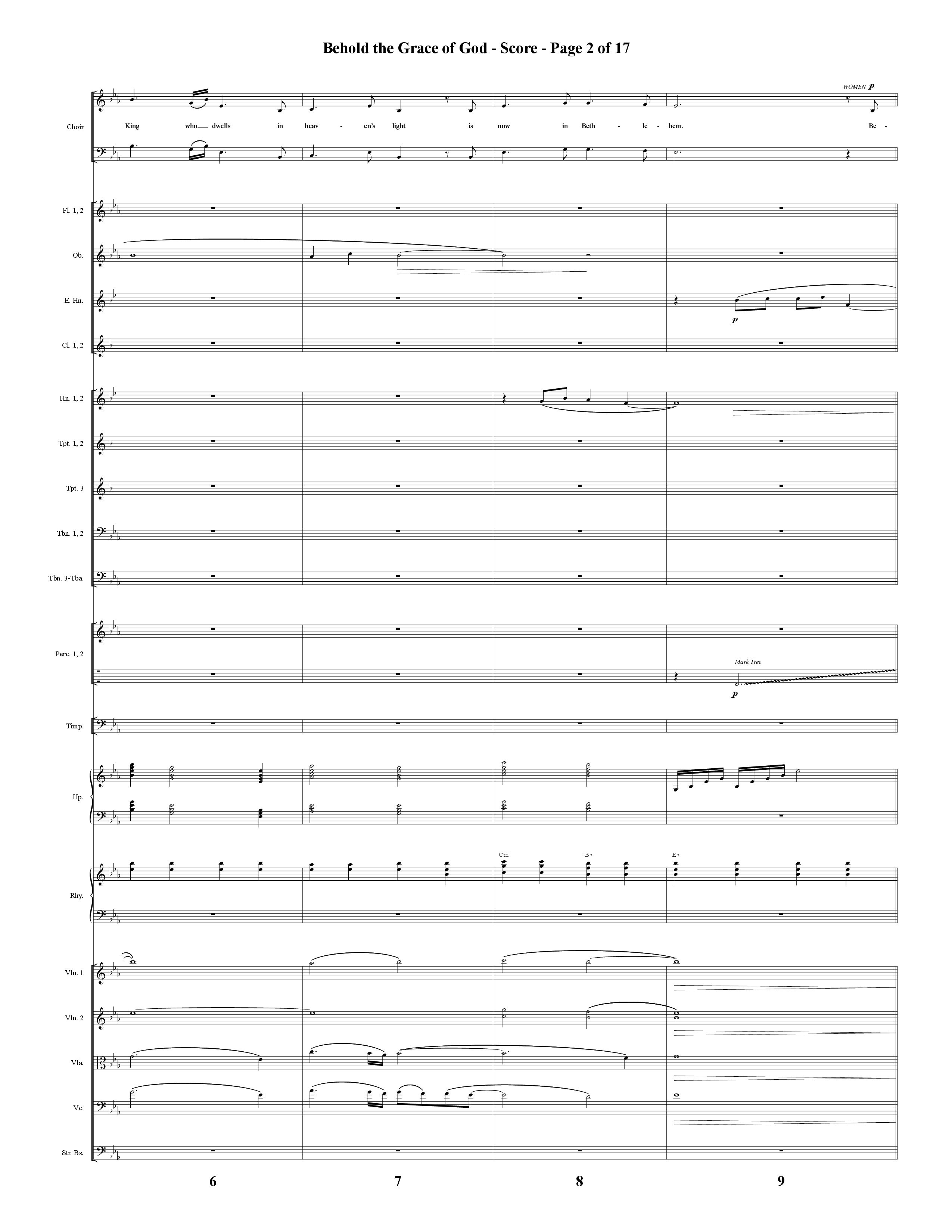 Behold The Grace Of God (Choral Anthem SATB) Orchestration (Word Music Choral / Arr. J. Daniel Smith)