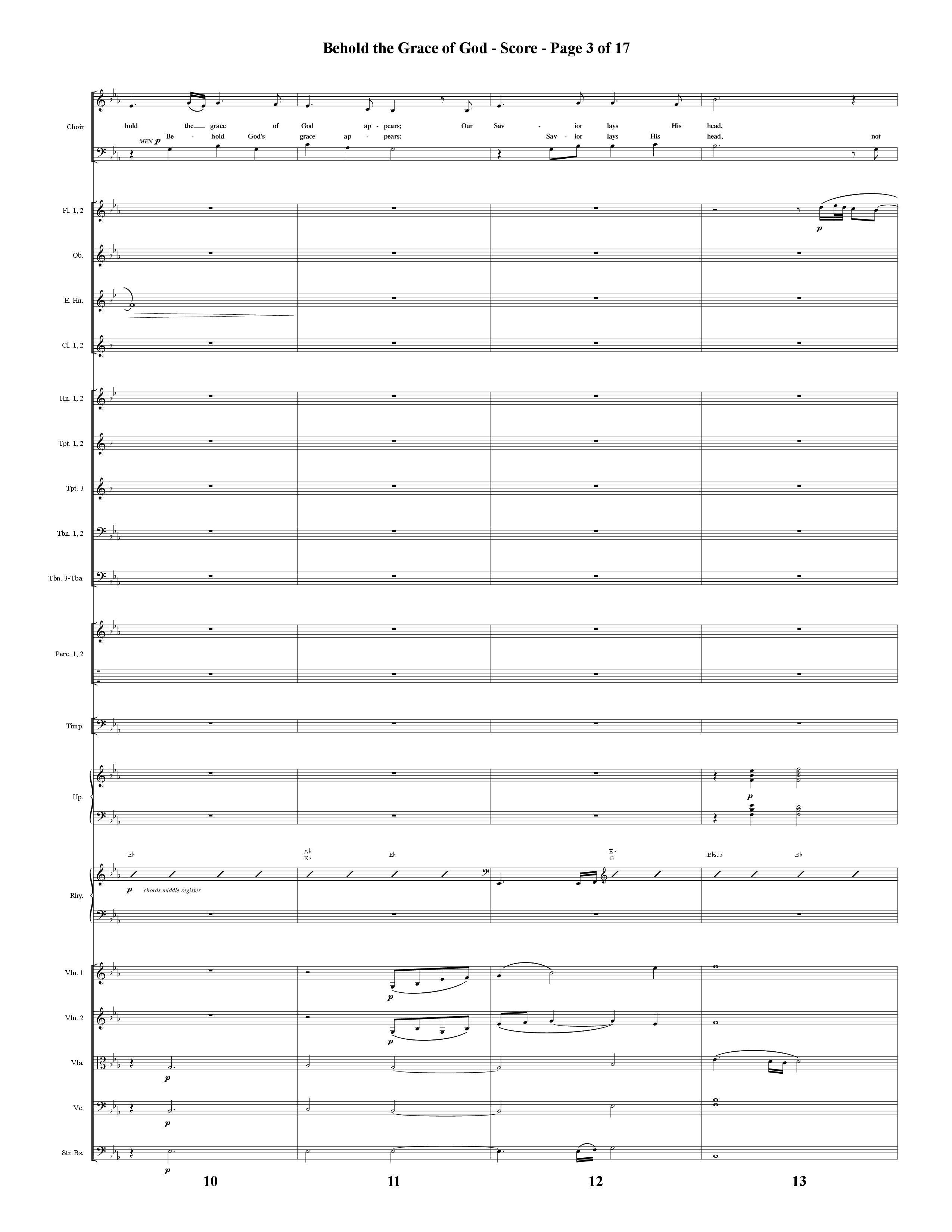 Behold The Grace Of God (Choral Anthem SATB) Orchestration (Word Music Choral / Arr. J. Daniel Smith)